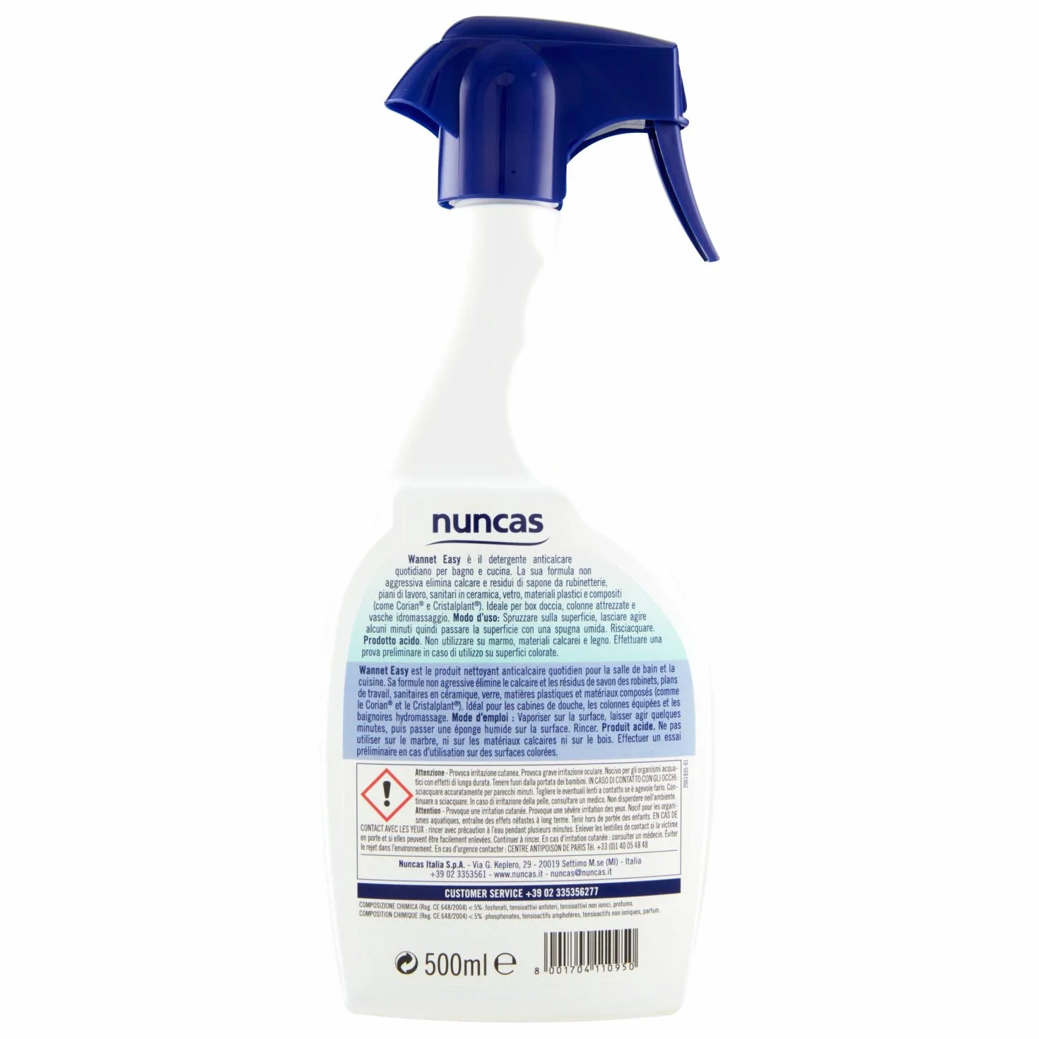 Nuncas Wannet Easy Detergente Anticalcare 500ml