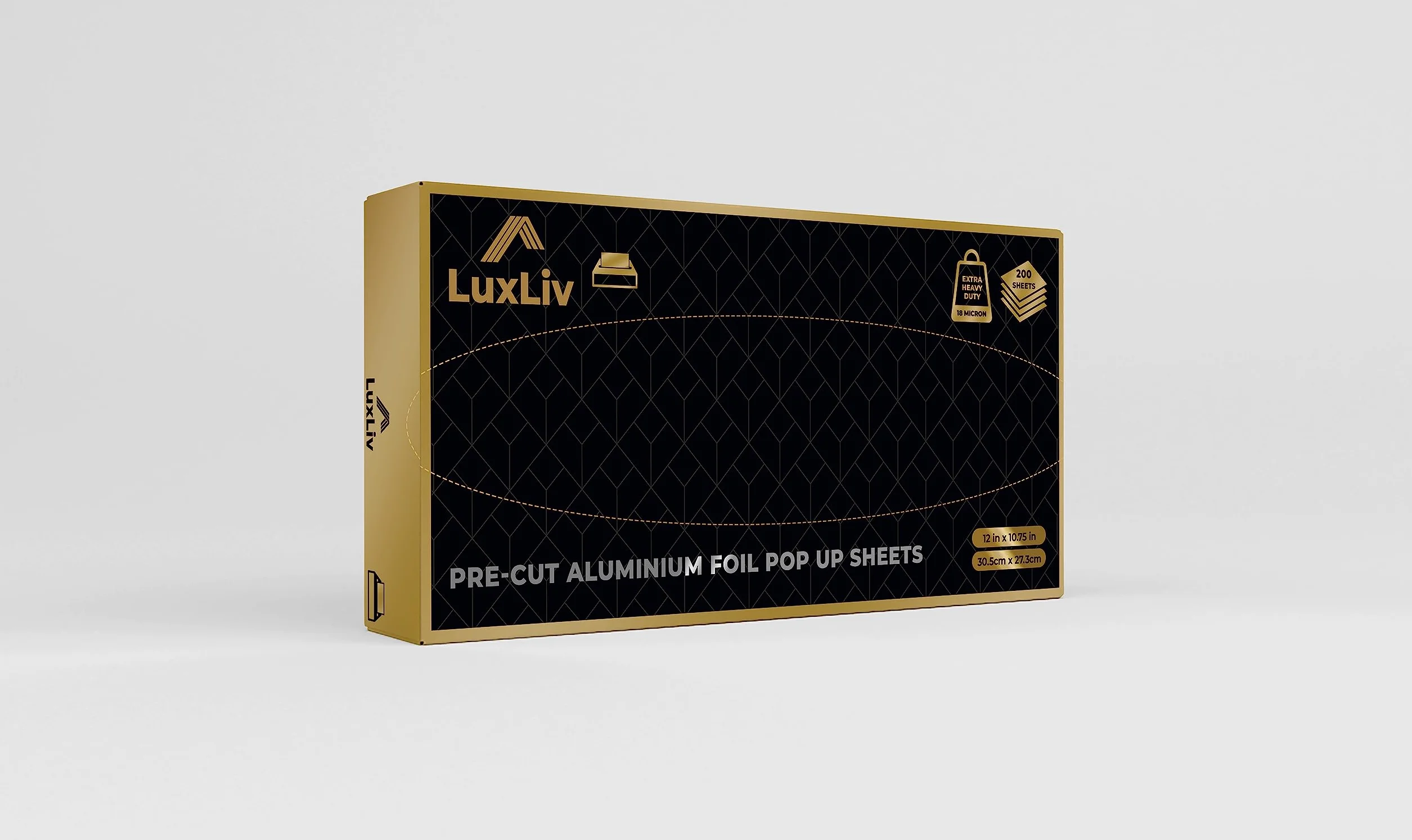 Fogli di alluminio pre-tagliati 18 micron 200 fogli per cucina catering