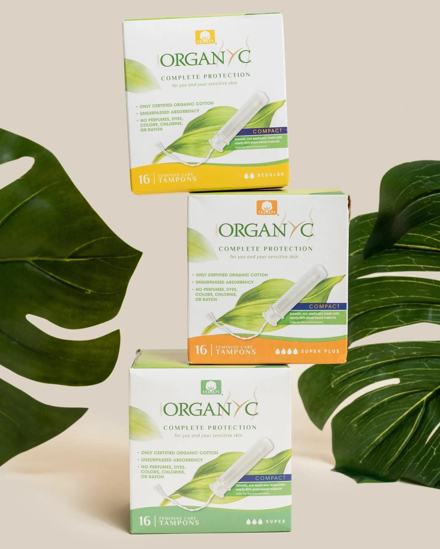 Organyc Tamponi Cotone Biologico Certificato Super Plus Flusso Molto Abbondante Ipoallergenici 16 Pezzi
