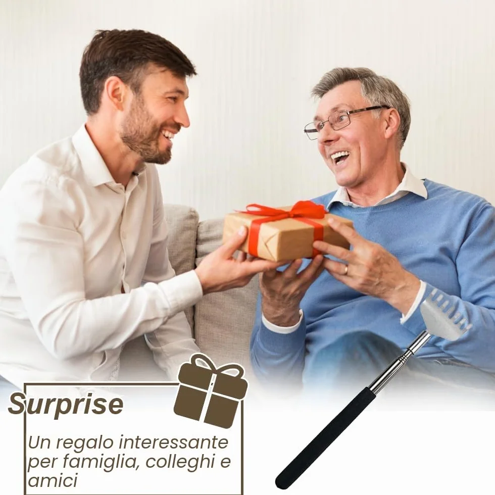 Grattaschiena telescopico in acciaio inox 20-68 cm massaggiatore per casa viaggi ufficio