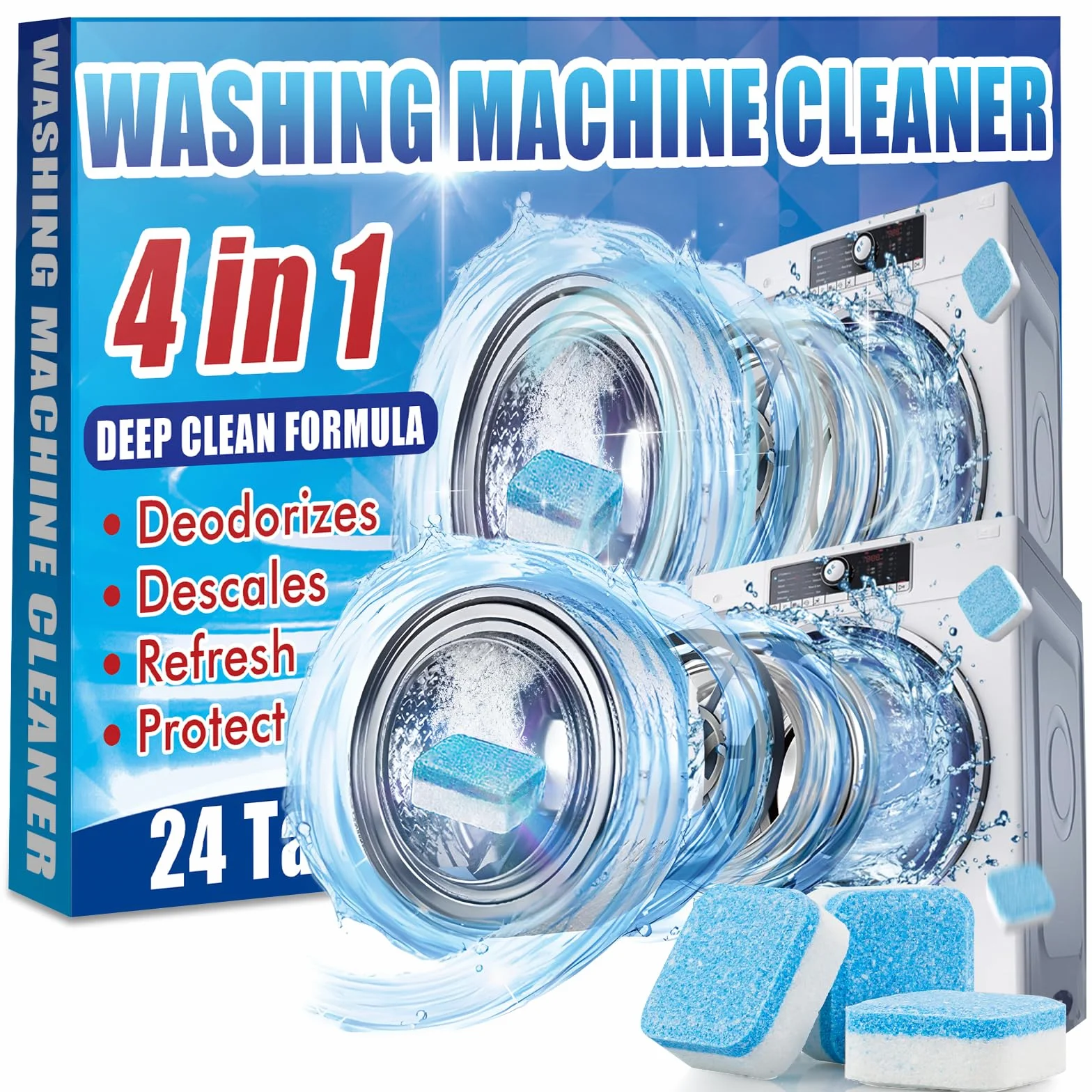 Detergente per Lavatrice Tabs Anti-limescale 24 Tablets