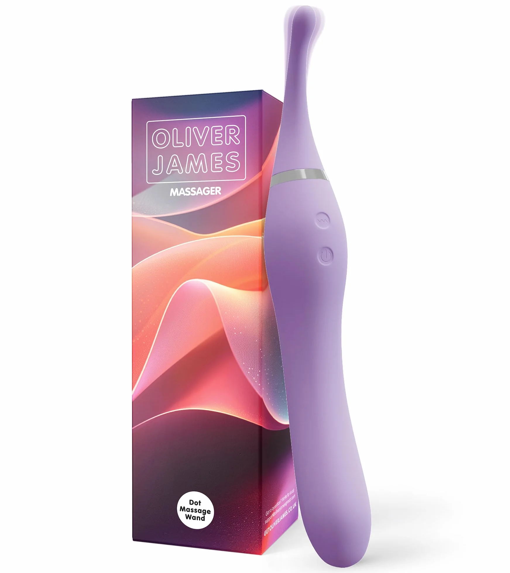 Vibratore Clitorideo con Coda Vibrante di Oliver James – 10 Modalità di Piacere, Wand in Silicone Resistente all’Acqua per Donna, Sex Toy Ricaricabile USB (Lilla Pastello)