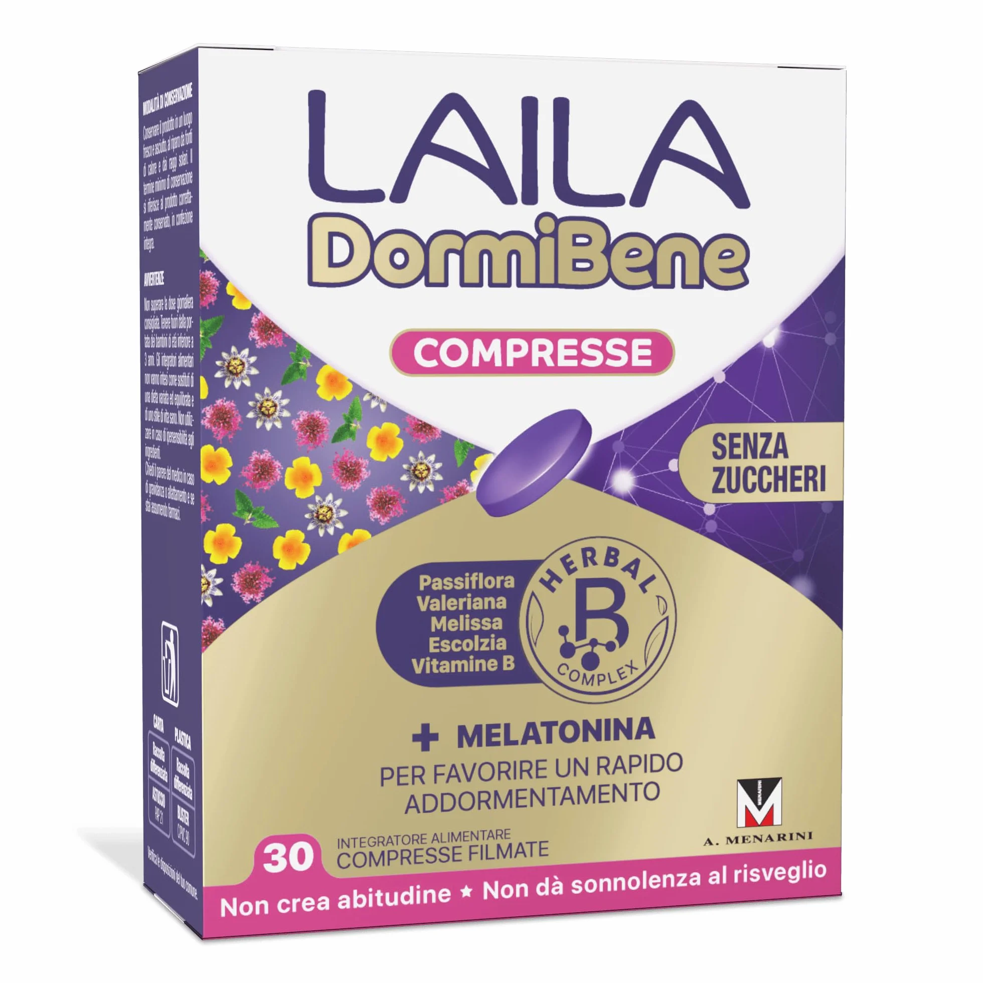 Laila DormiBene Compresse Integratore per il sonno con Melatonina 30 compresse