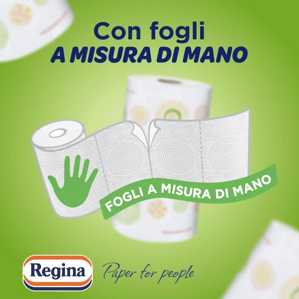 Regina Wish Carta Cucina 24 Rotoli 135 Strappi FSC Fogli a misura di mano