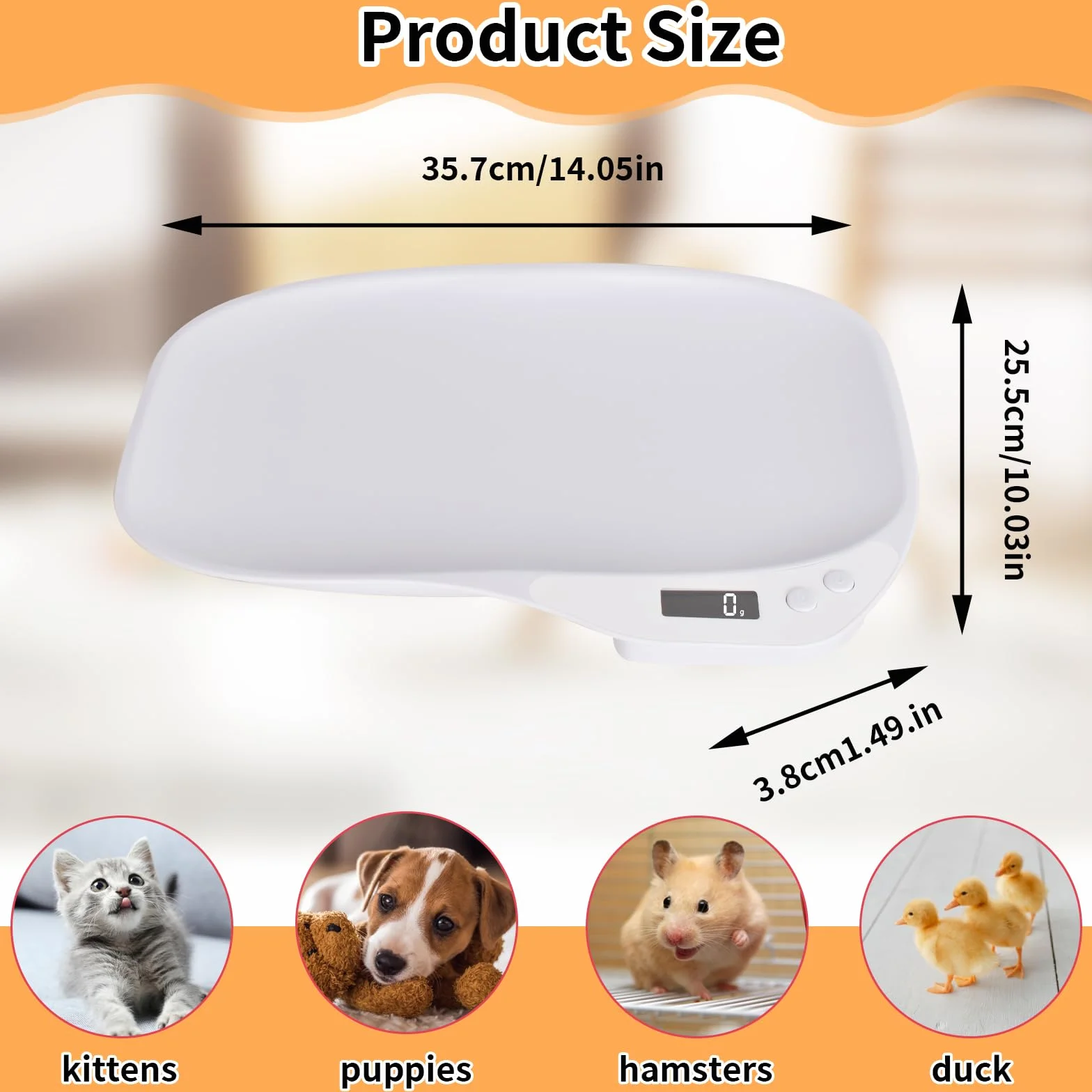 Bilancia Digitale per Animali Domestici 15 kg 4 Modalità di Pesatura Cani Gatti Neonati