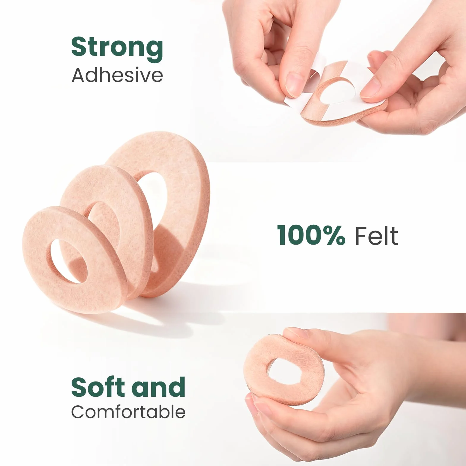 Welnove Cerotti Occhio di Pernice 48pcs - Cerotti Calli Piedi Cuscinetti per Calli - Proteggono Piedi Talloni e Dita da Sfregamenti - Design Ovale