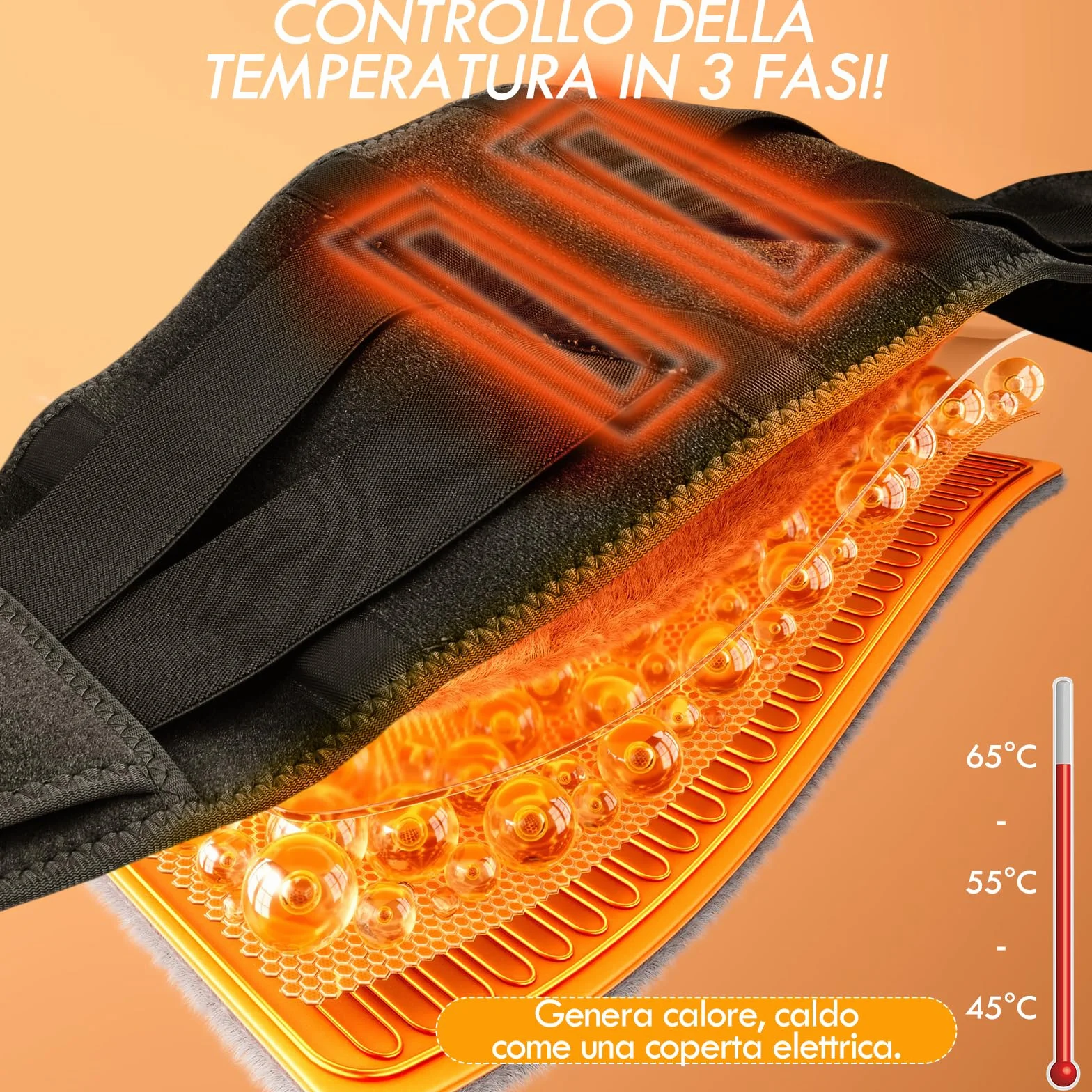 16000mAh Batteria Fascia Lombare Riscaldamento,Termoforo Lombare con 3 Livelli di Temperatura e Massaggio a Vibrazione,cintura riscaldante per la schiena con USB regalo per mamme, donne (Nero)