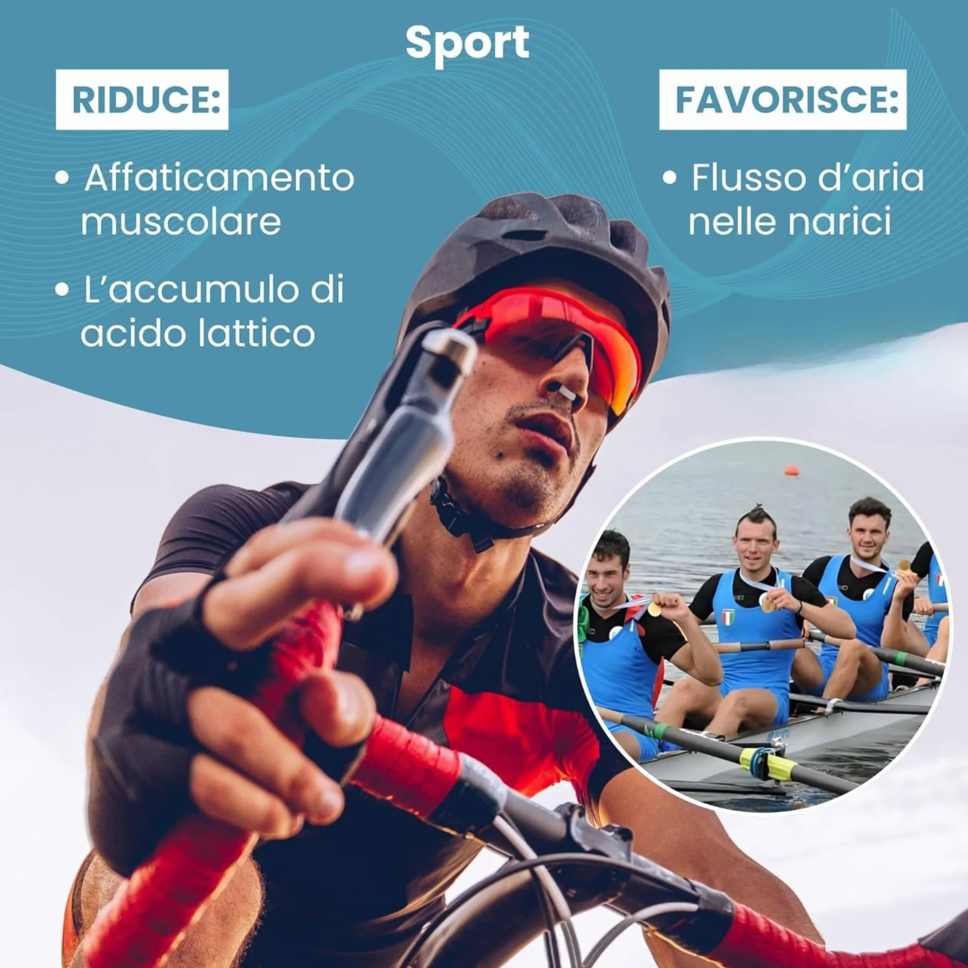 DanAir 3 Dilatatore Nasale Antirussamento Made in Italy Divaricatore Naso Sportivo Dispositivo Anti Russamento Uomo Donna Azzurro S M L