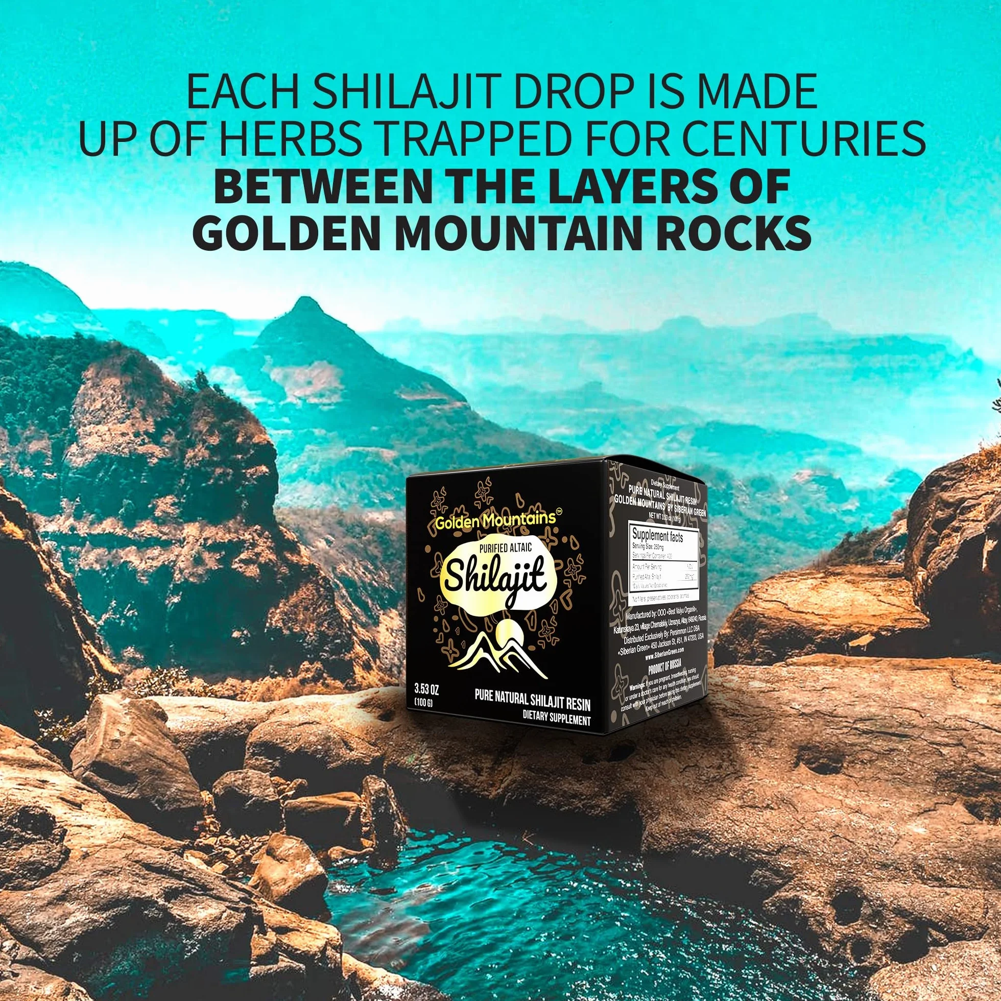 Resina Shilajit autentica e pura dalle Montagne d’Oro dell’Altai 100g – Misurino – Certificato di qualità e sicurezza in ogni scatolo