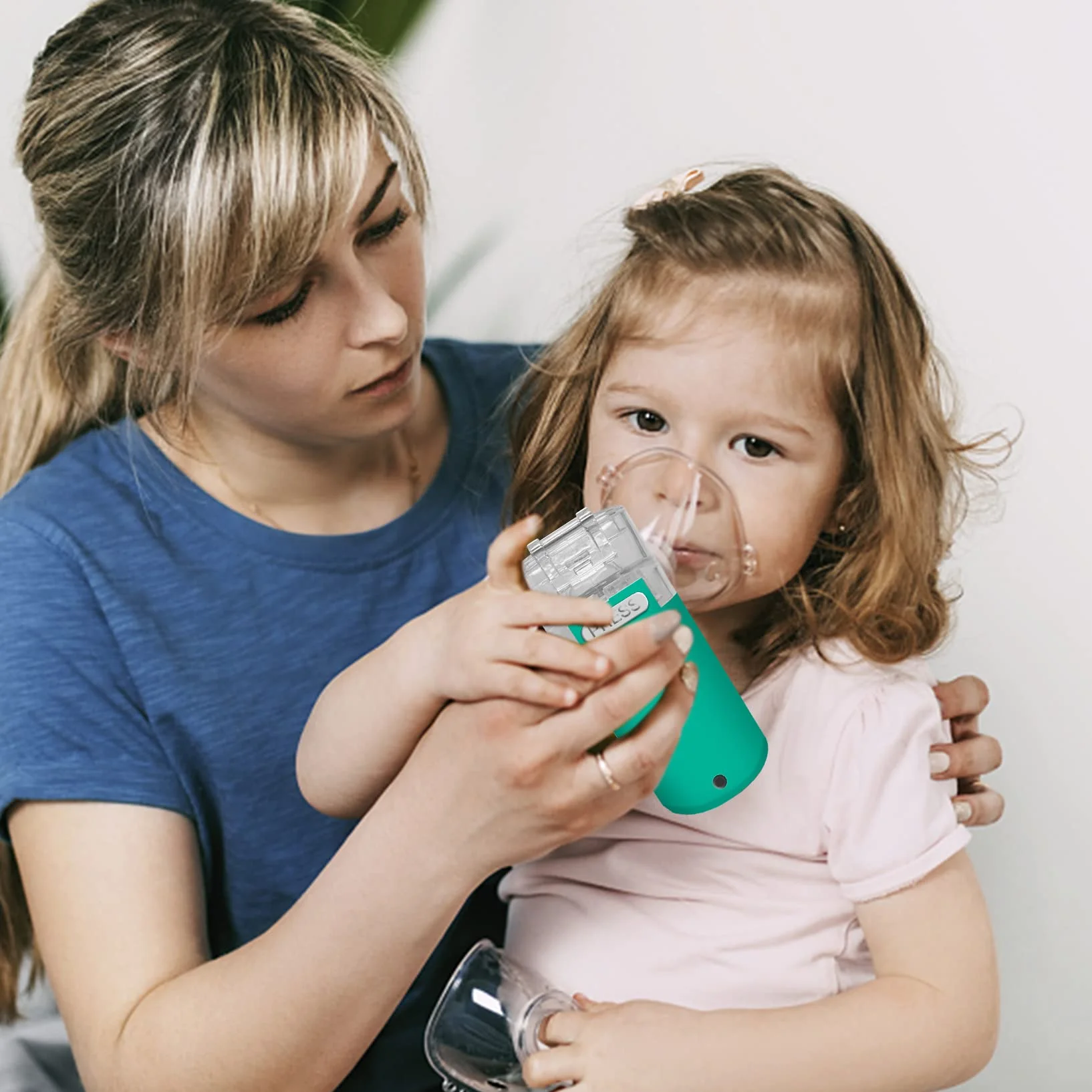 Aerosol Portatile per Bambini e Adulti Silenzioso Inalatore con Maschere e Ugello, Basso Rumore (Verde)