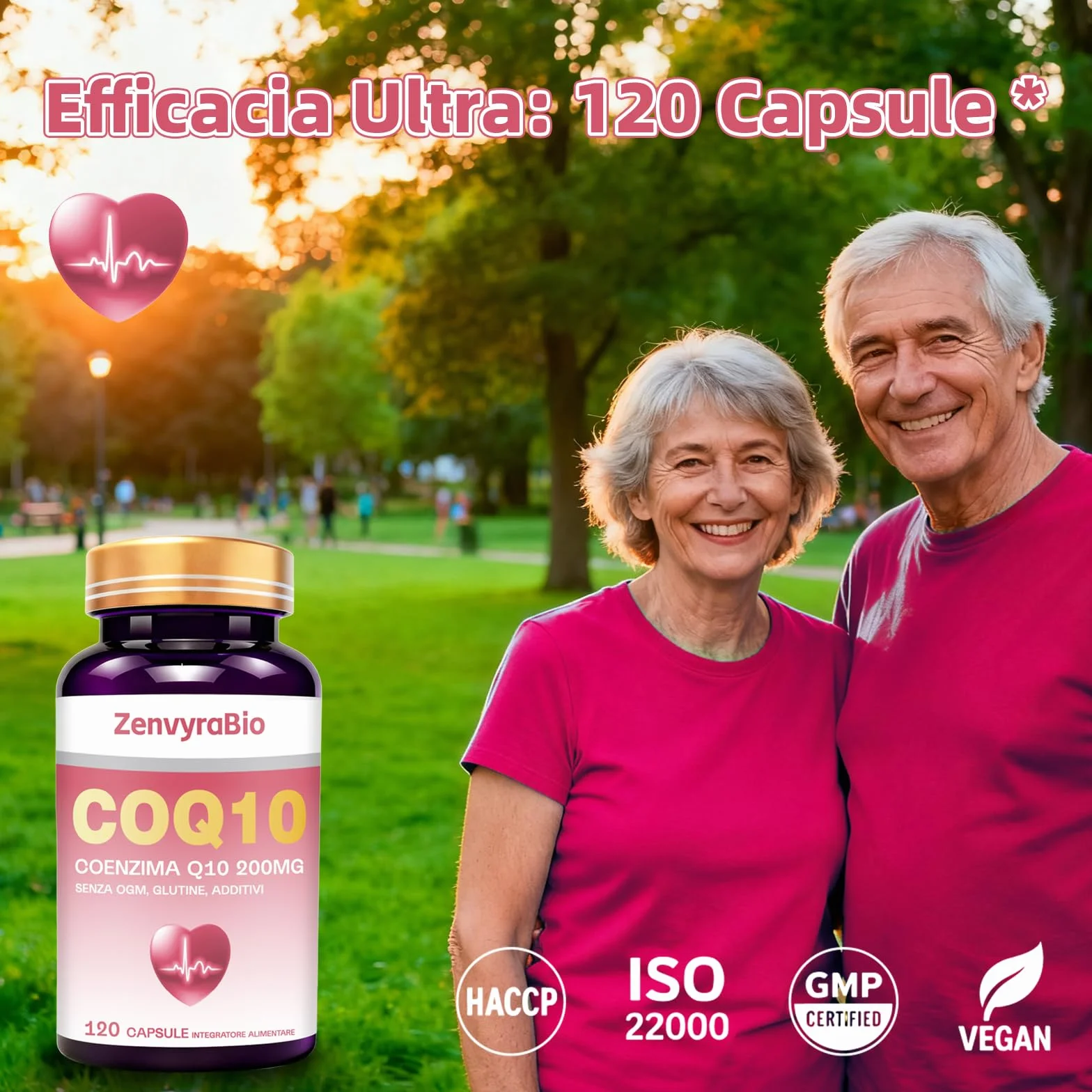 Coenzima Q10 200mg – 120 Capsule Softgel | Ubiquinone Puro Fermentato Naturalmente ad Alta Biodisponibilità | Integratore Antiossidante ad Alto Assorbimento, Senza OGM, Glutine e Additivi