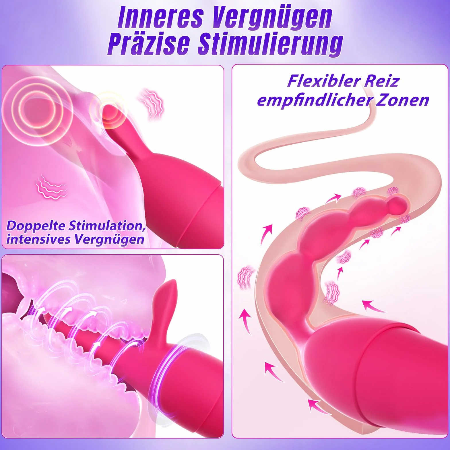 Vibratore Sex Toys Multifunzionale Vibratoreper Donna Professionale, 4-in-1 Set Vibratori con Accessori Intercambiabili, Sexytoysys Donna Coppia Vibratori 20 Modalità Toys Sessuali Clitoride e Punto G