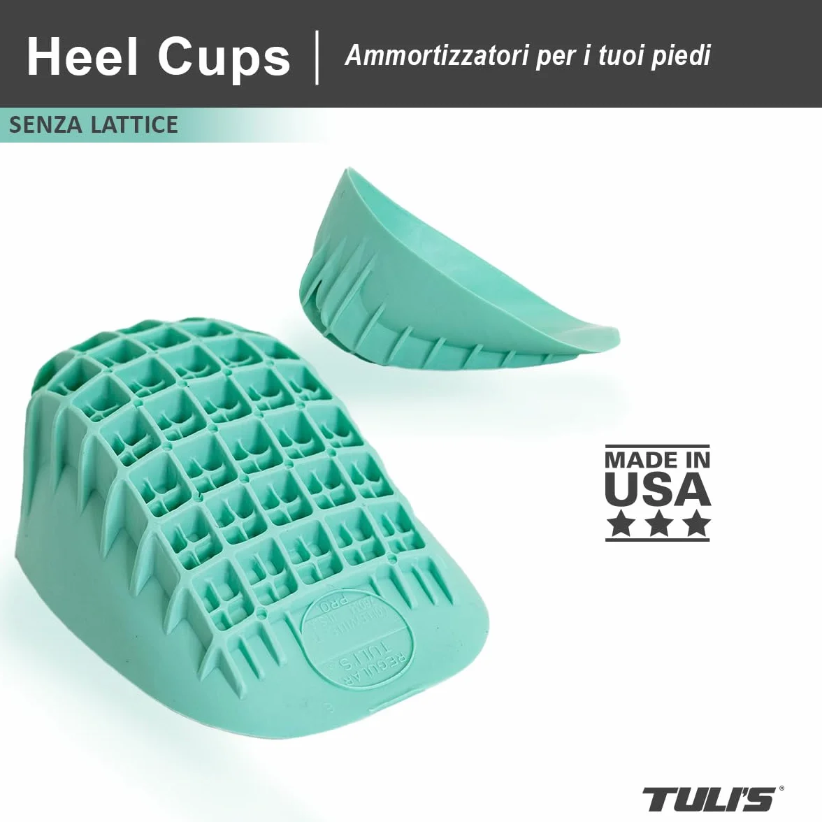Tuli's Heavy Duty Heel Cups – Talloniere per Sperone Calcaneare – Rinforzate per Fascite Plantare e Malattia di Sever – Solette per il Tallone ad Elevato Assorbimento degli Urti, 1 Paio, Medio
