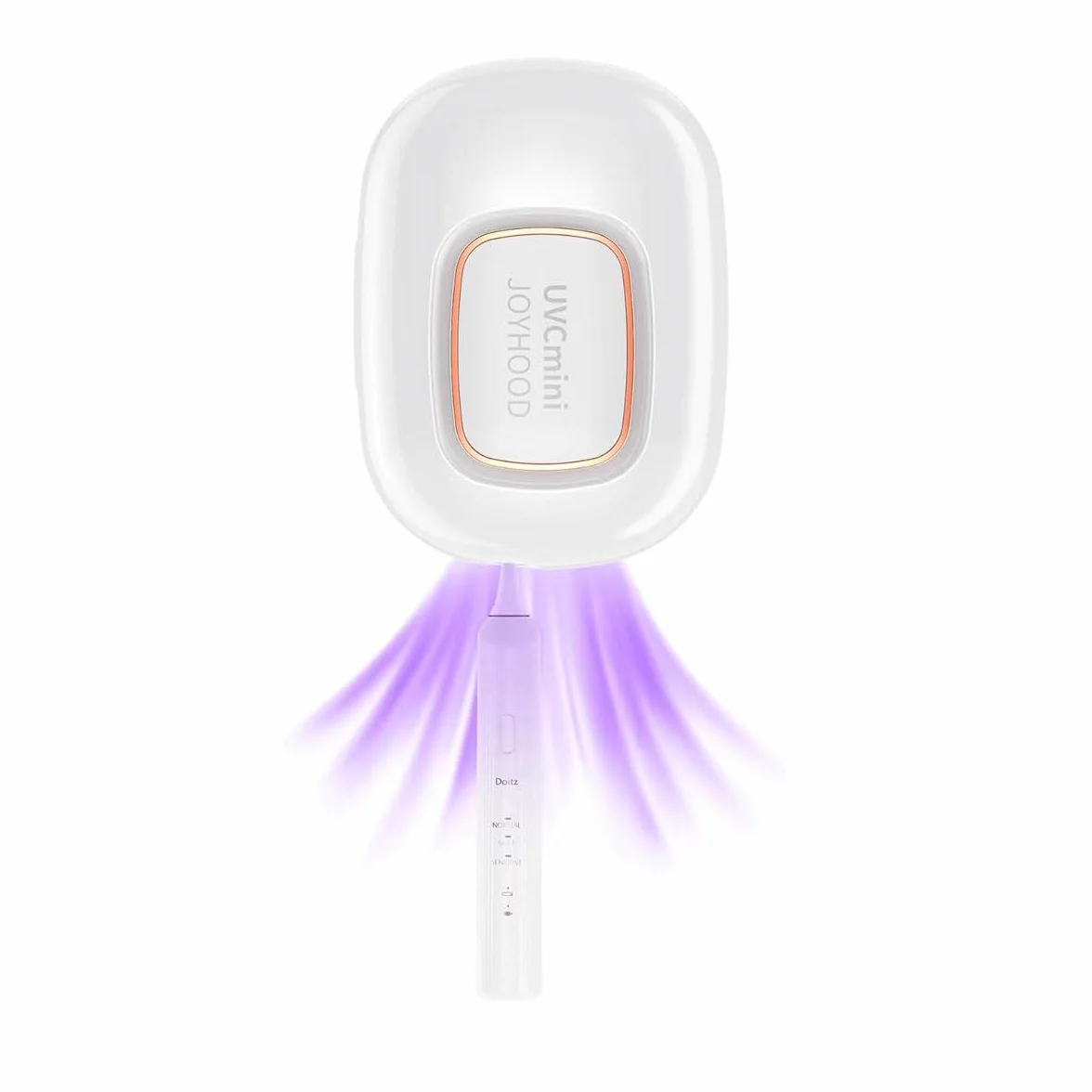 JOYWOOD Intelligente Induzione UV-C Spazzolino Da Denti Portatile Disinfettatore UV, Ricarica USB, Asciugatura + Parete Magnetica Adsorbzione + LED, Adatto a Tutti gli Spazzolini Da Denti（bianco）