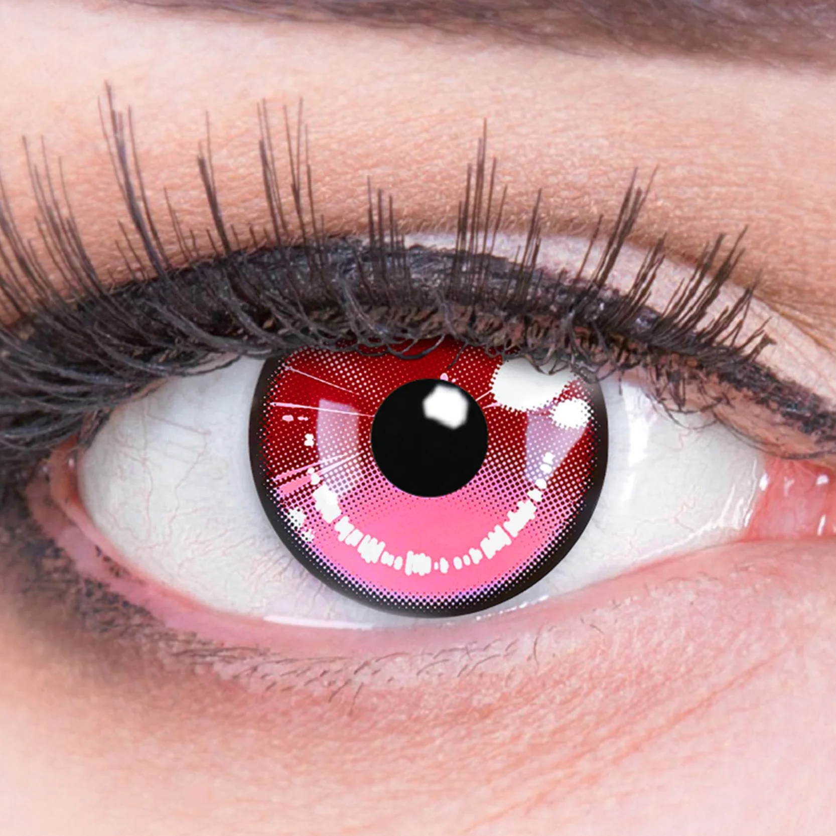 Meralens Lenti a Contatto Colorate 'Anime Arc 2 Pink' Cosplay Rosa senza Gradazione - 1 Coppia