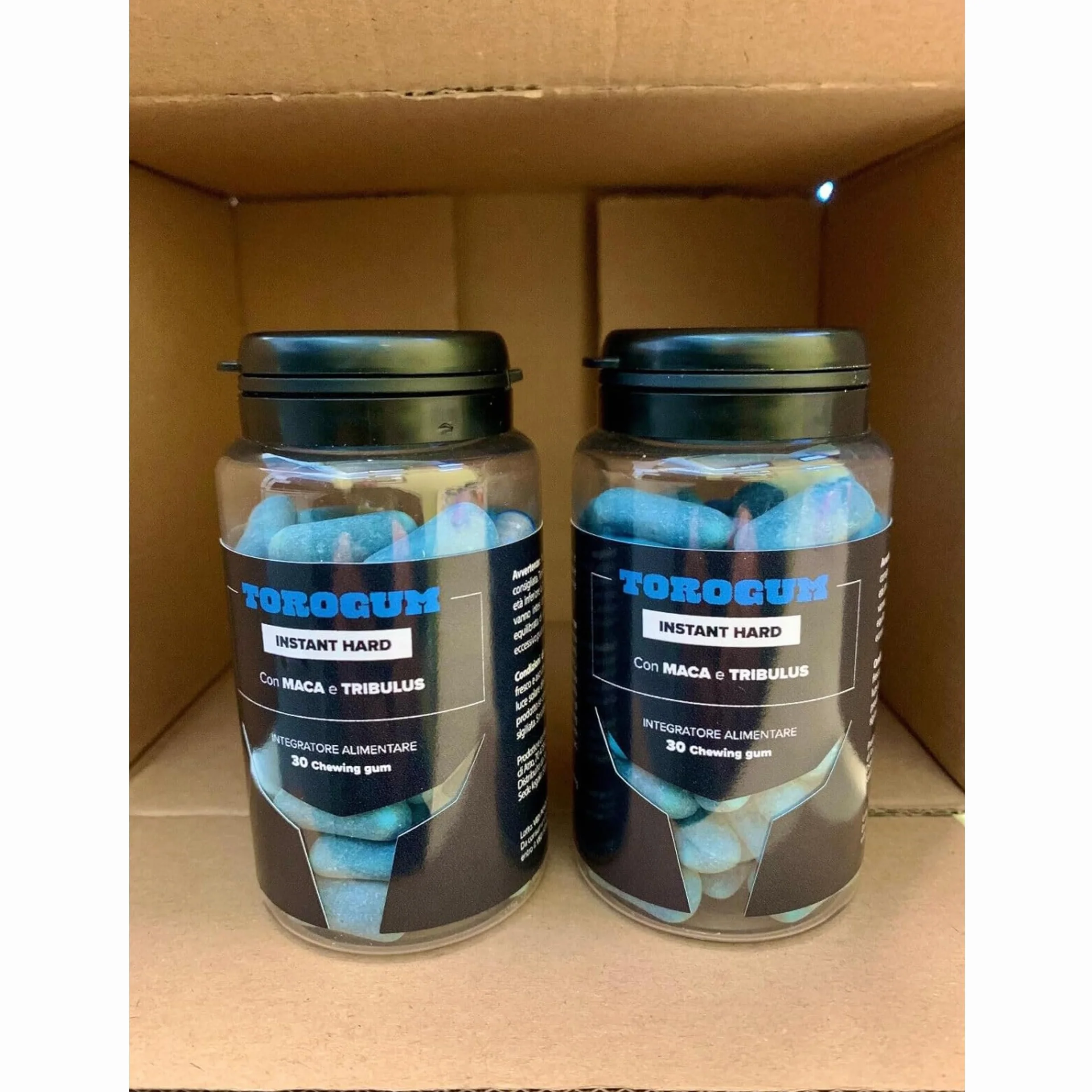 AlohaLabs ToroGum 60 PILLOLE BLU Integratore Uomo Forza Energia Resistenza Performance Massime Gomme Masticare Azione Rapida Potente Maca Taurina Tribulus Terrestris