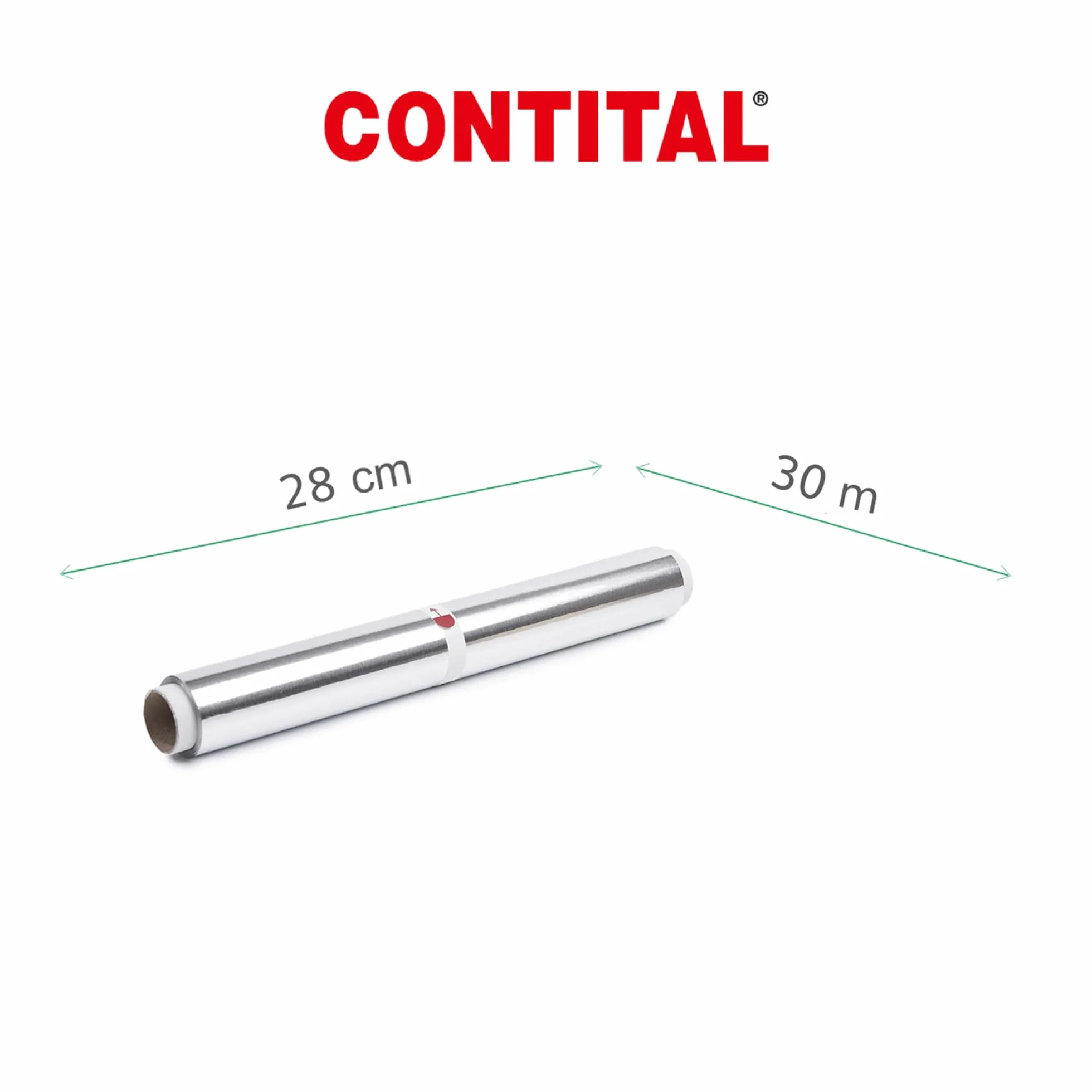 CONTITAL Rotolo Alluminio per Alimenti | 28 cm x 30 mt | Accessori Cucina Indispensabili, Carta Stagnola Alimenti, Pratica per Cucina e Conservazione - Con Astuccio
