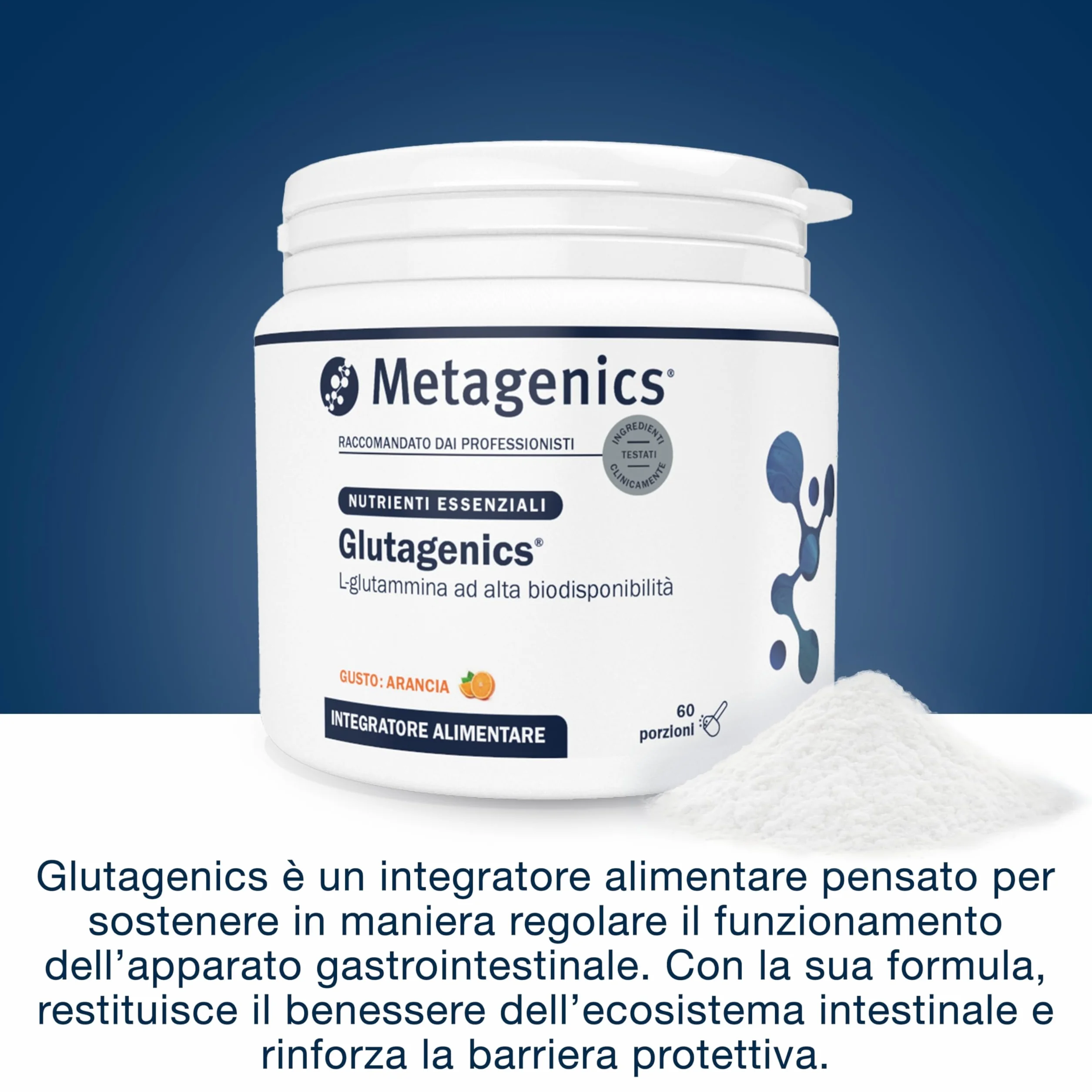 Metagenics Glutagenics ID - Fonte di L-Glutammina, Amminoacido Condizionatamente Essenziale - 60 Porzione