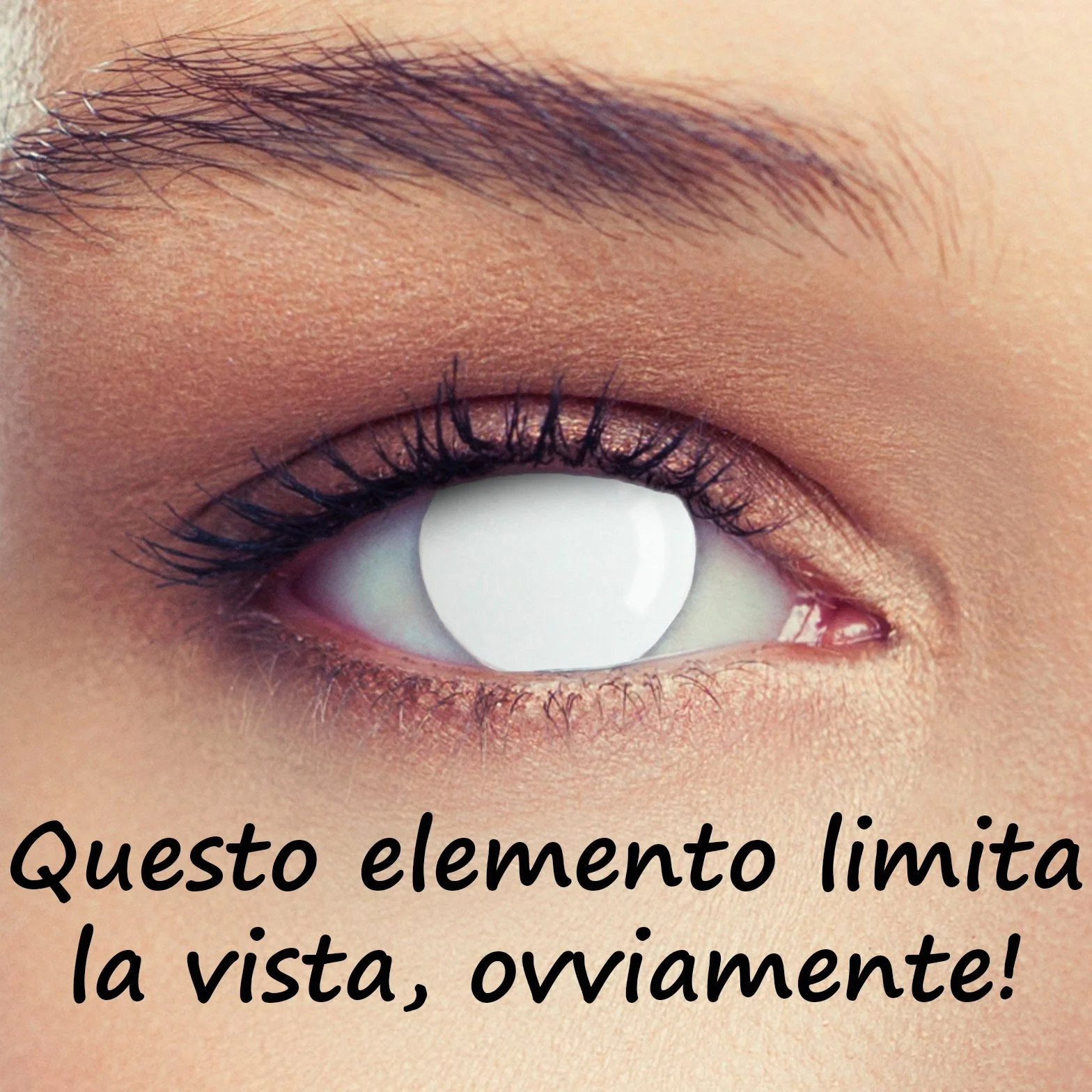 Lenti a contatto colorate bianche Halloween zombie senza gradazione 1 paio 2 pezzi Blind White custodia