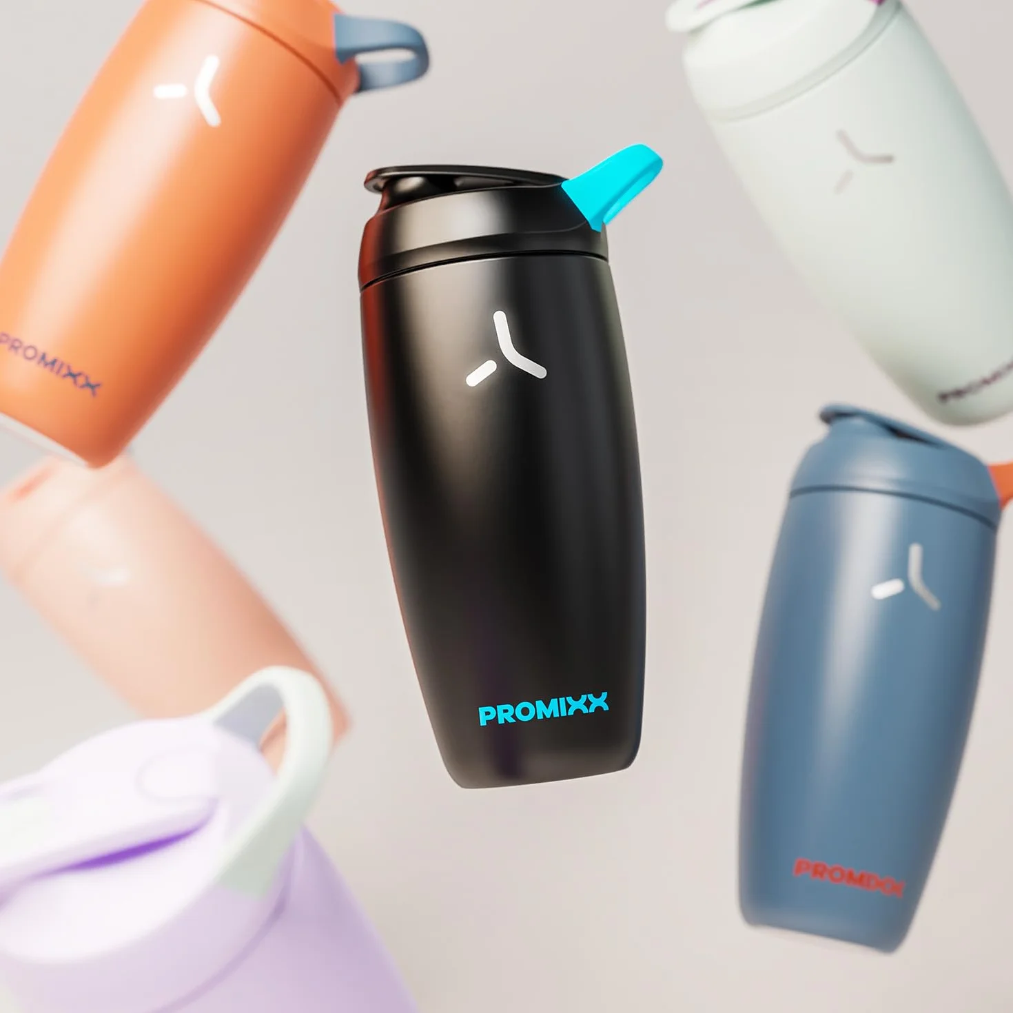 Promixx Pursuit Shaker Isolato – 550ml Acciaio Inossidabile Doppia Parete Miscelatore Proteine con Snap-Fit per Frullati Ghiacciati – Ermetico per Fitness – Arancione Bruciato