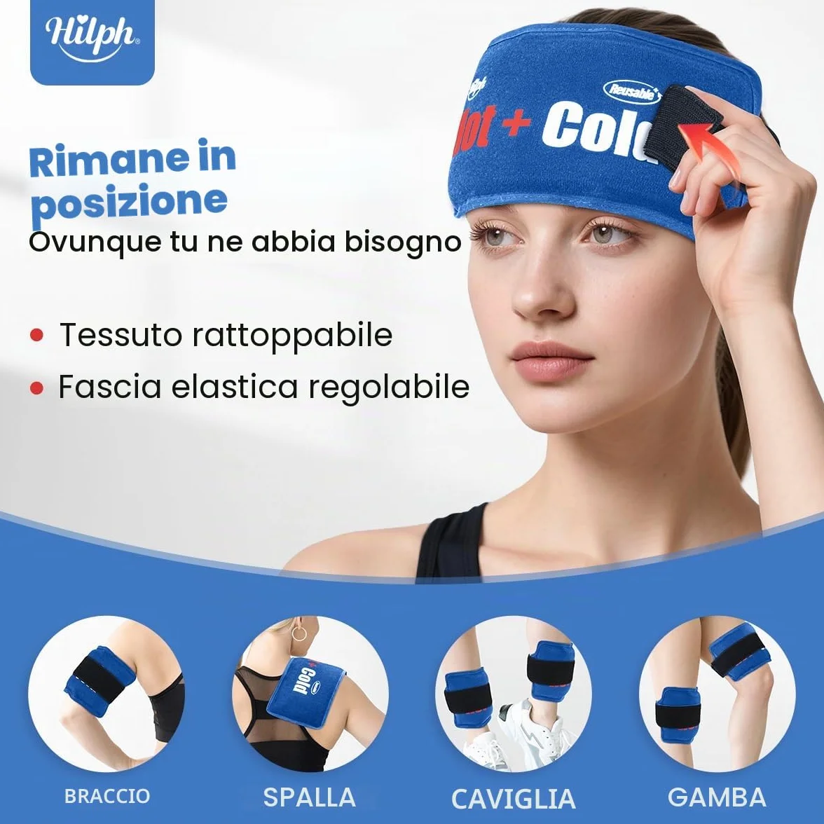 Hilph Impacco di Ghiaccio Gel Riutilizzabile, 2 Pezzi Ghiaccio Gel Freezer per la Terapia a Caldo e Freddo per Lesioni, Cuscinetto Gel Caldo Freddo per Viso, Testa, Occhi Stanchi, Denti del Giudizio