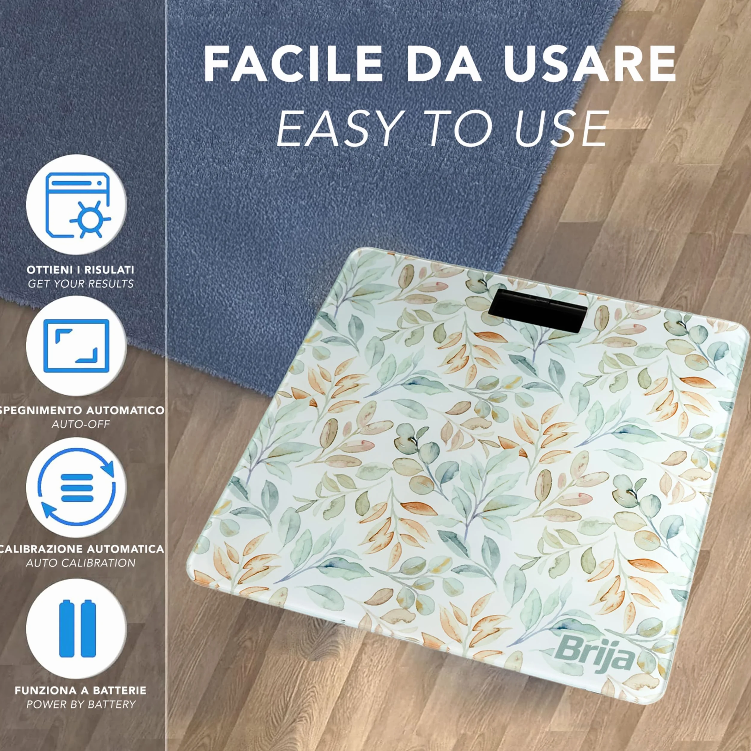 IPEA Bilancia Pesa Persone Digitale Ultra Sottile 180Kg 0,1KG Vetro Temperato