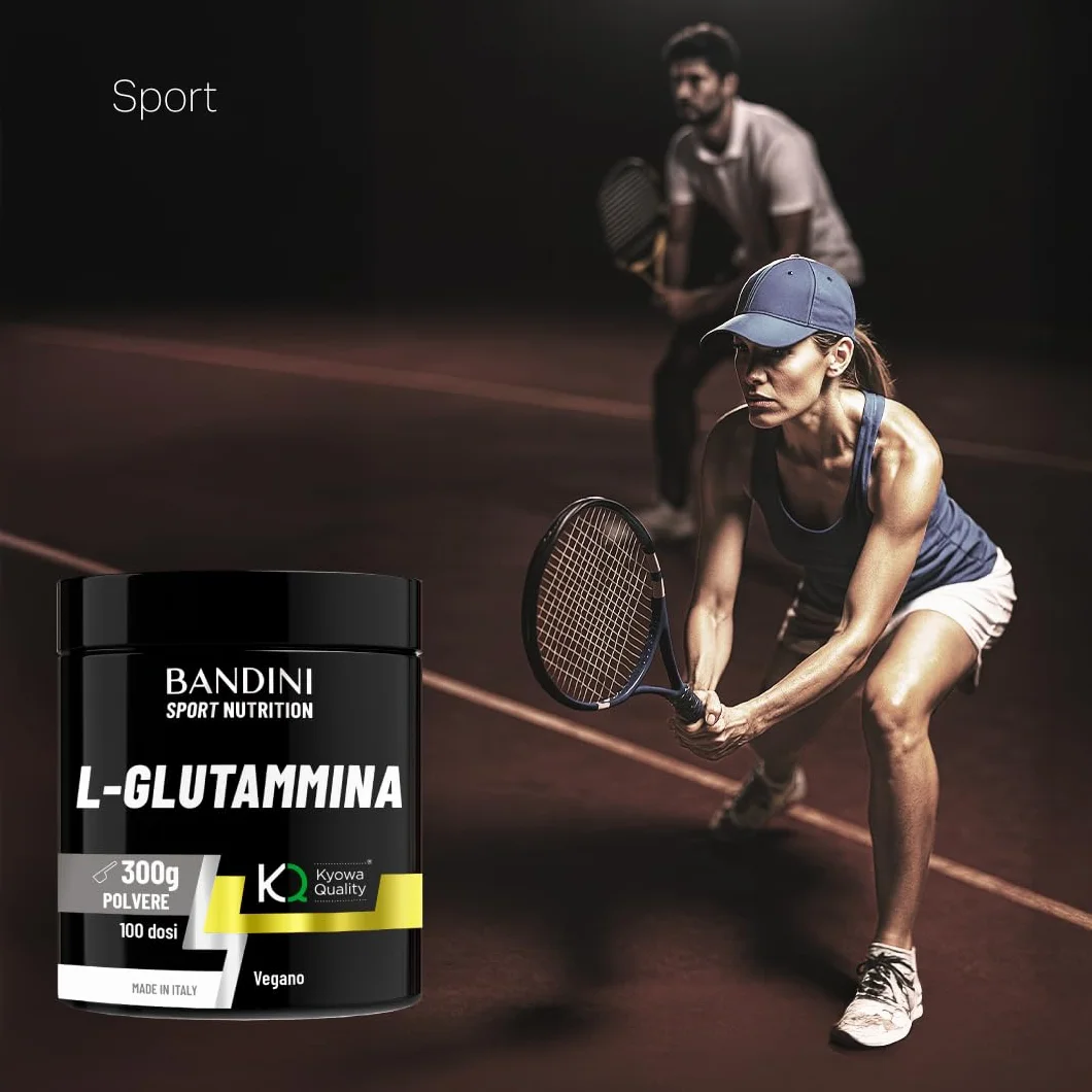 Bandini® L-Glutammina Kyowa® Quality Pura in Polvere - Aminoacido utile per Esercizi Fisici ad Alta Intensità - Rinforza la Massa Muscolare - Glutammina POWDER 100% Vegan - Confezione da 300g