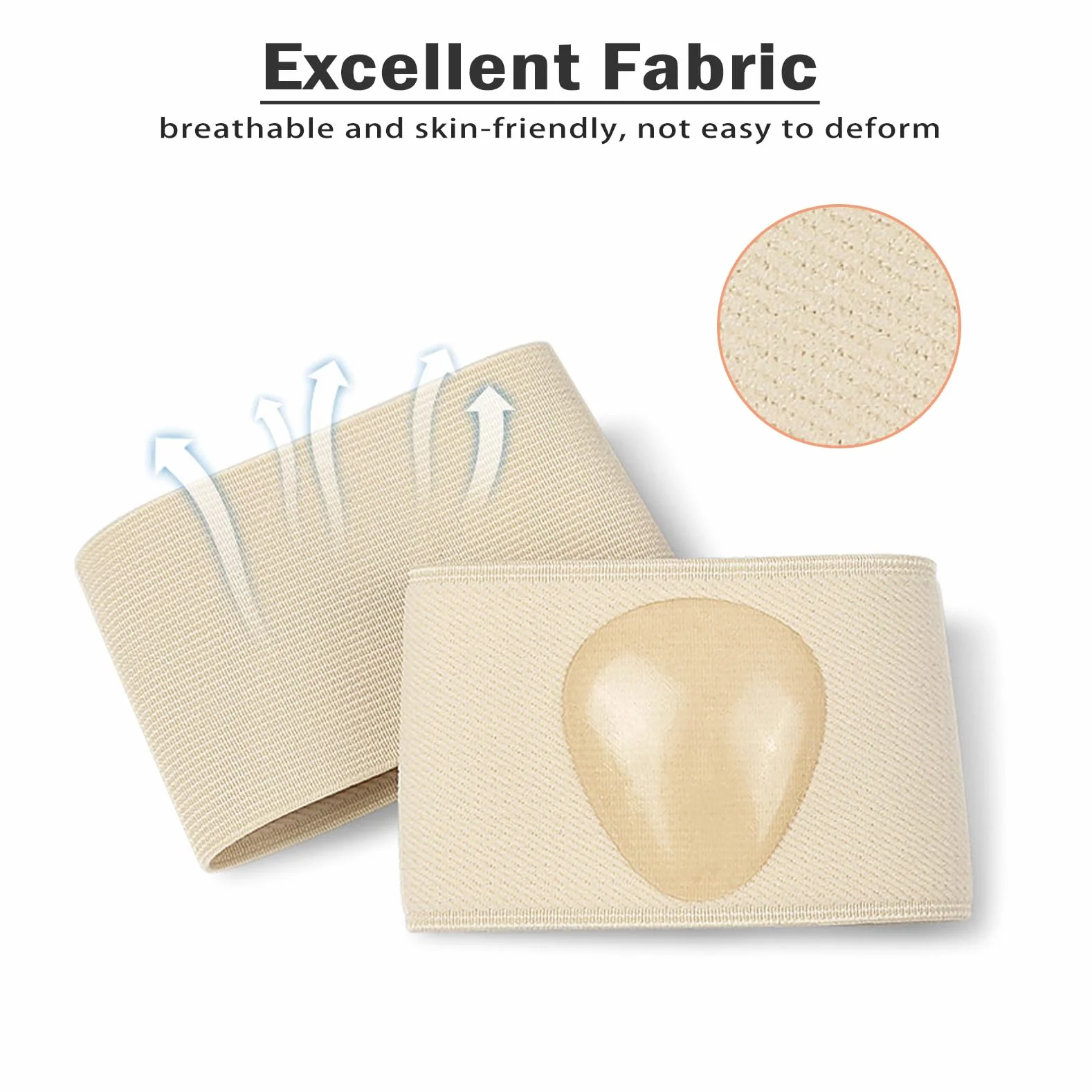 Fasce per Piedi con Cuscinetti in Gel per Alleviare Dolore Piedi Piatti e Metatarso, Donna Uomo (S, 35-39, Nero e Beige)
