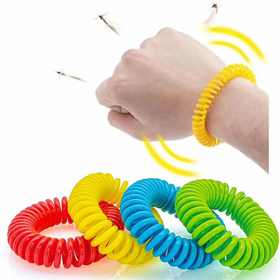 Braccialetti Antizanzare 10 Pezzi Repellenti Insetti Senza DEET Protezione 350 Ore