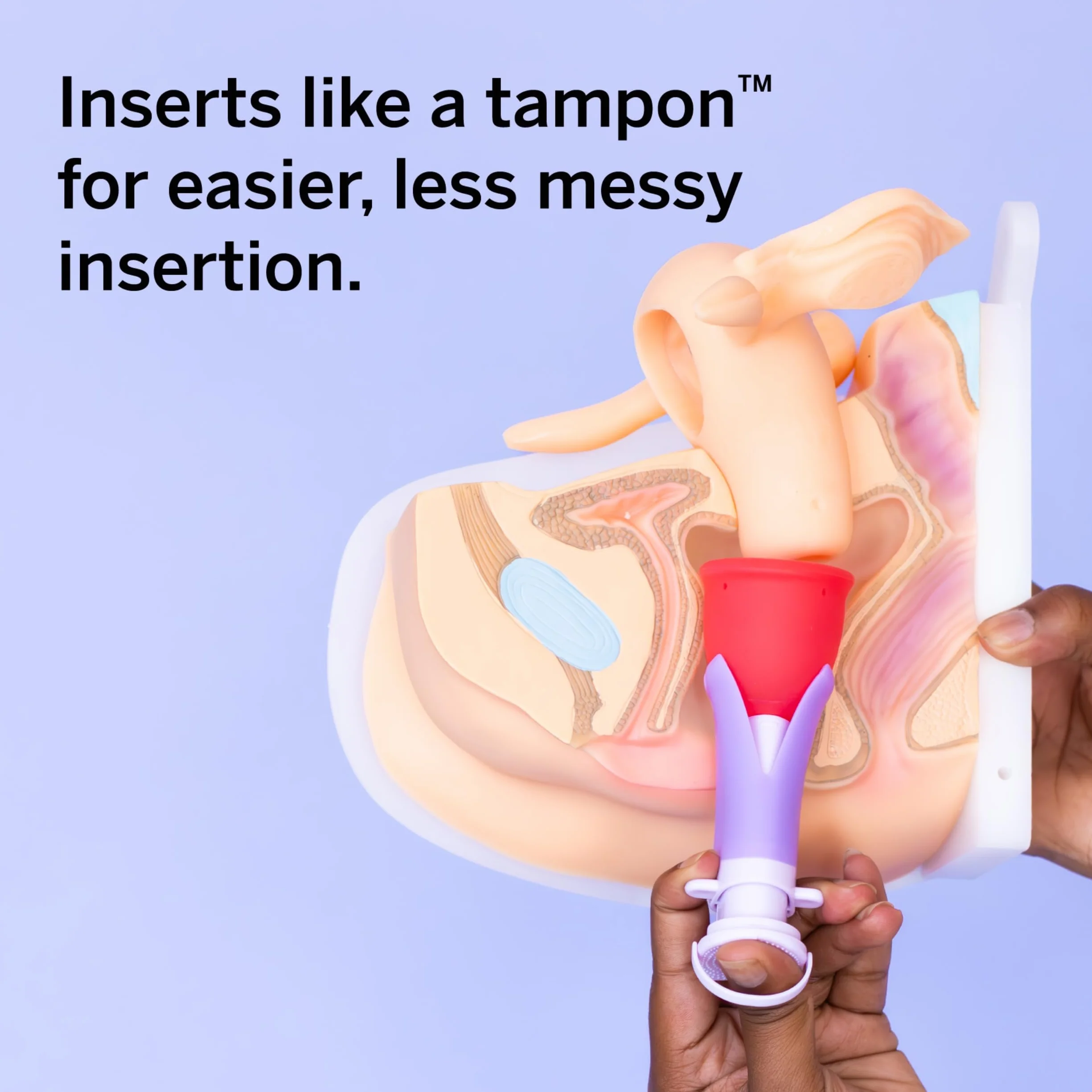 Set di 2 coppette mestruali e applicatore, senza metalli o tossine, 100% silicone di grado medico, coppetta mestruale più morbida e riutilizzabile, si inserisce come un tampone, capacità di 4 e 6