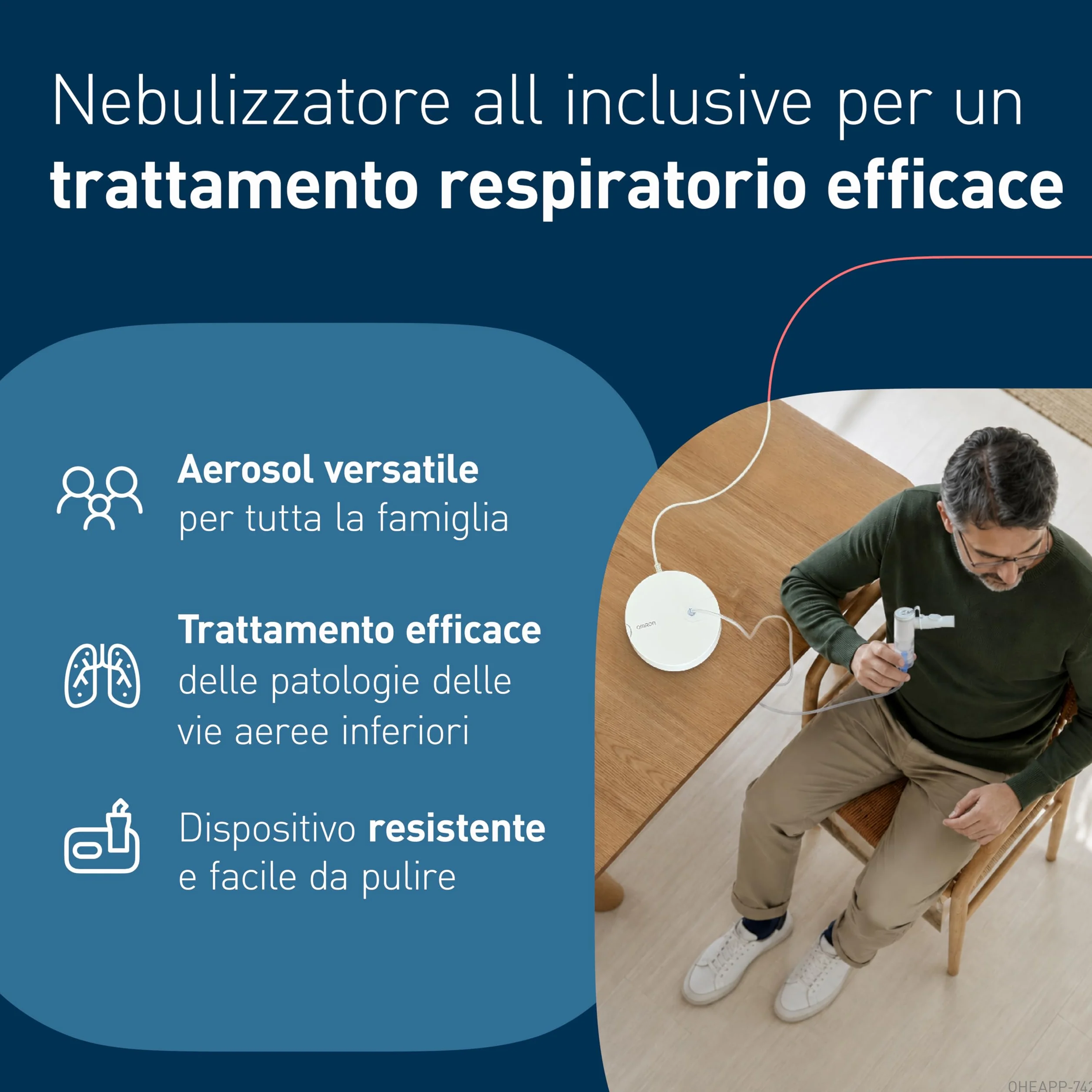 OMRON Aerosol X105 Advanced Nebulizzatore a Compressore per Adulti con Accessori