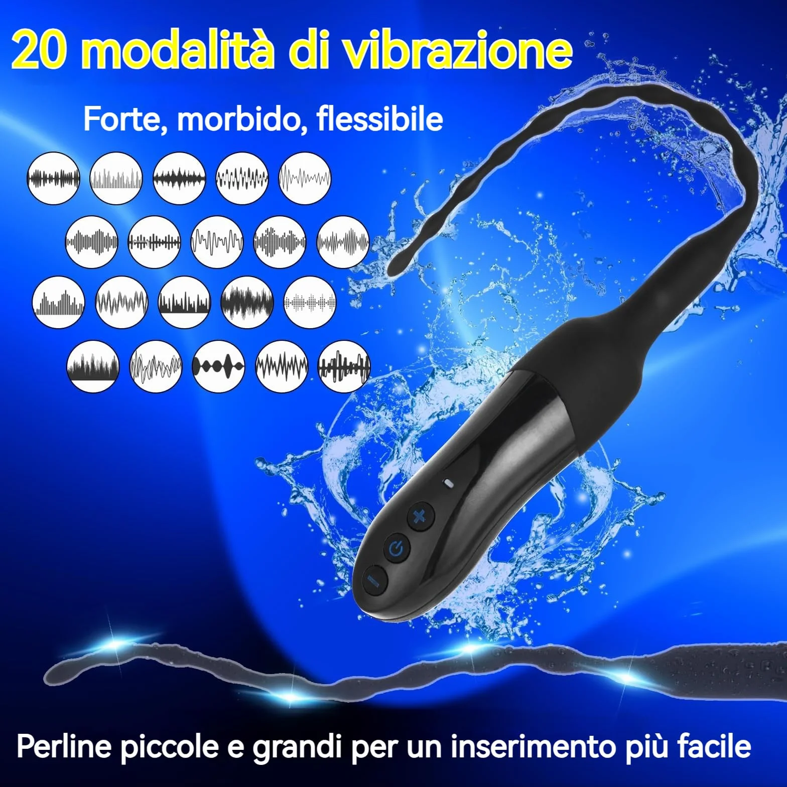 Dilatazioni Uretrali Vibranti per Uomo, Plug Pene con Stimolazione del Glande, 20 Modalità, Uretrali Dilatatore Principianti, Giocattolo Sessuale per Masturbazione sonde per Uomini e Coppie (Nero)