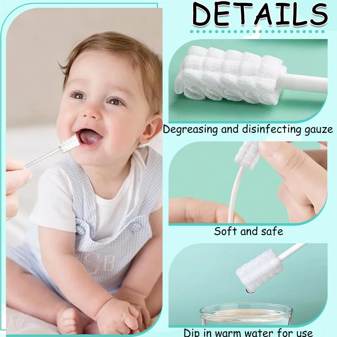 30 Pezzi Pulisci Lingua, Spazzolino Monouso Sterilizzati per Bambini, Baby Mouth Cleaner, Spazzolino da Denti Portatile per Bambini, Spazzolino per Dentini con Setole Morbide