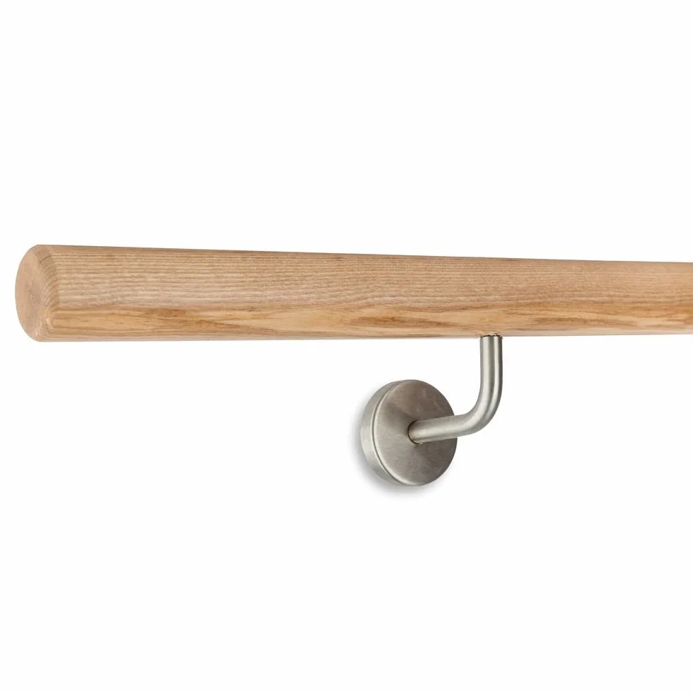 Sbarra per Danza in Legno di Frassino Chiaro con Supporto in Acciaio Inox