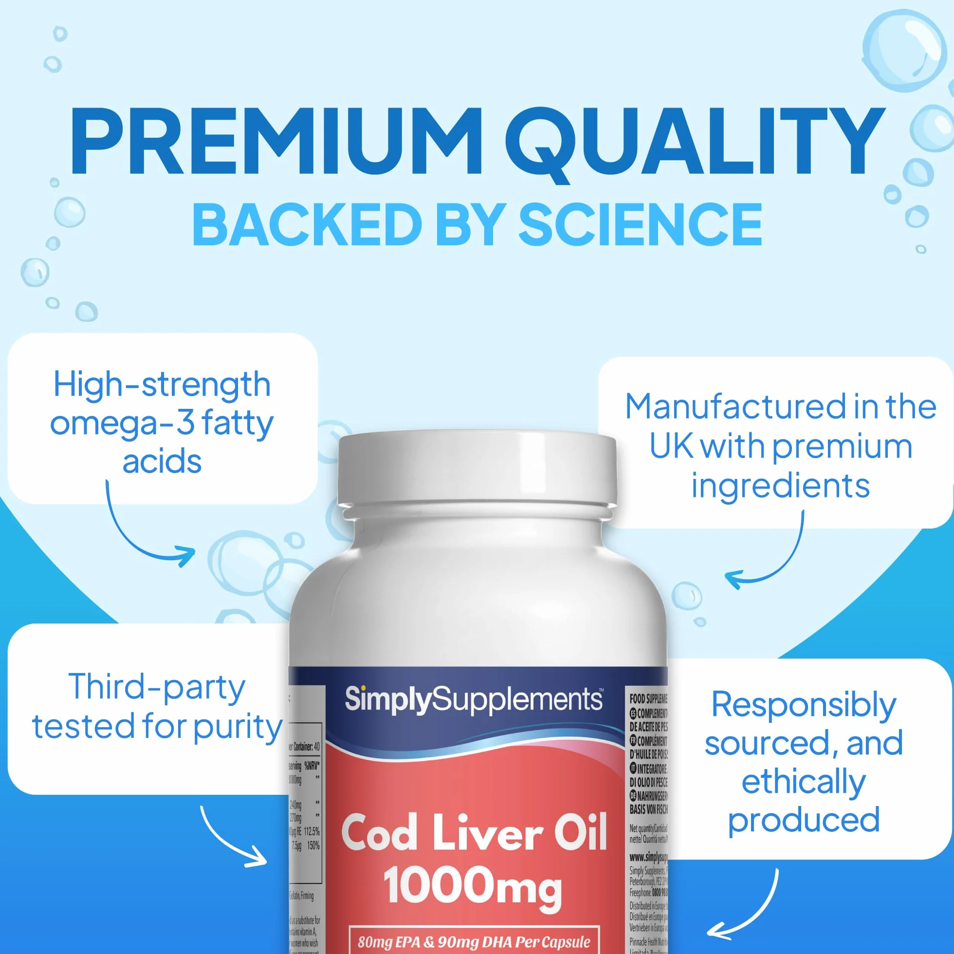 Olio di fegato di merluzzo 1000 mg 120 capsule SimplySupplements