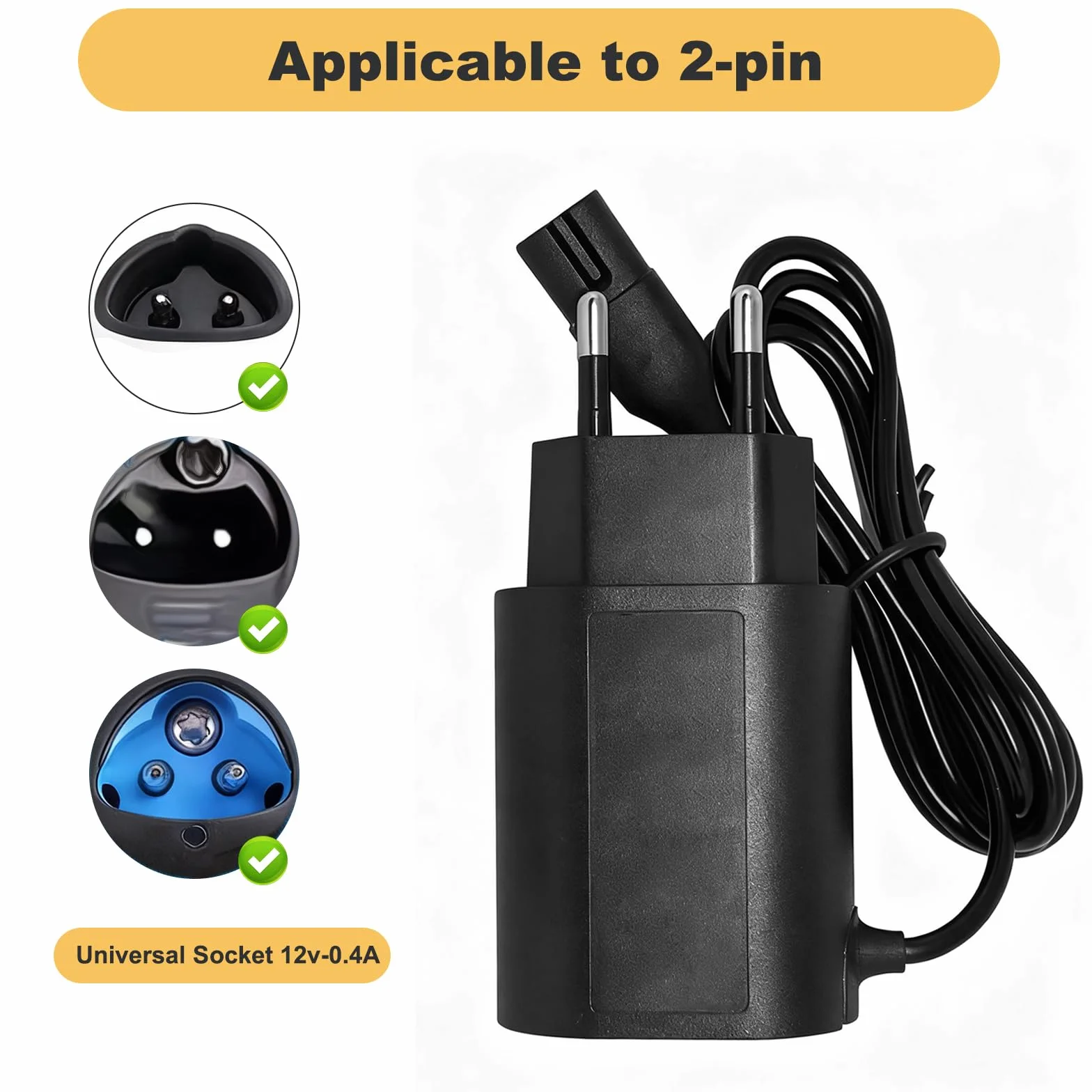 Caricatore per Rasoio Braun 12V 400mA Adattatore Alimentazione Serie 9 8 7 6 5 3 1