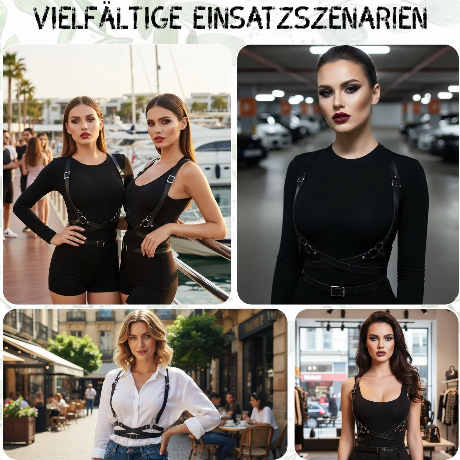 Harness da donna in pelle gotico accessorio cosplay abiti da sera