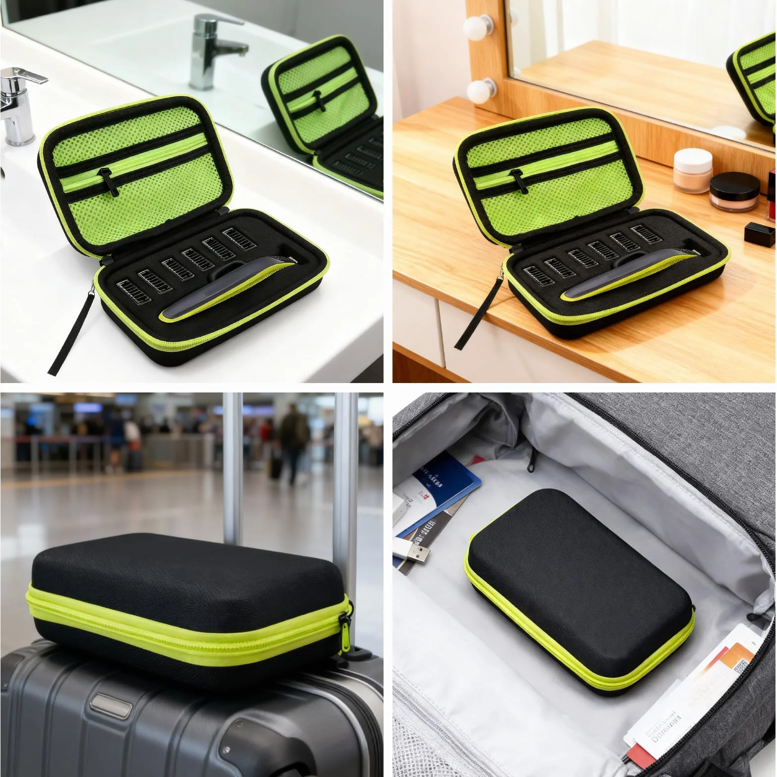 Porta Rasoio, Custodia Trimmer Portatile Custodia Rigida da Viaggio, Lama Robusta e Supporto Lame con Spugna, Impermeabile Borsa da Viaggio Rigida in EVA, Compatibile con Philips Oneblade