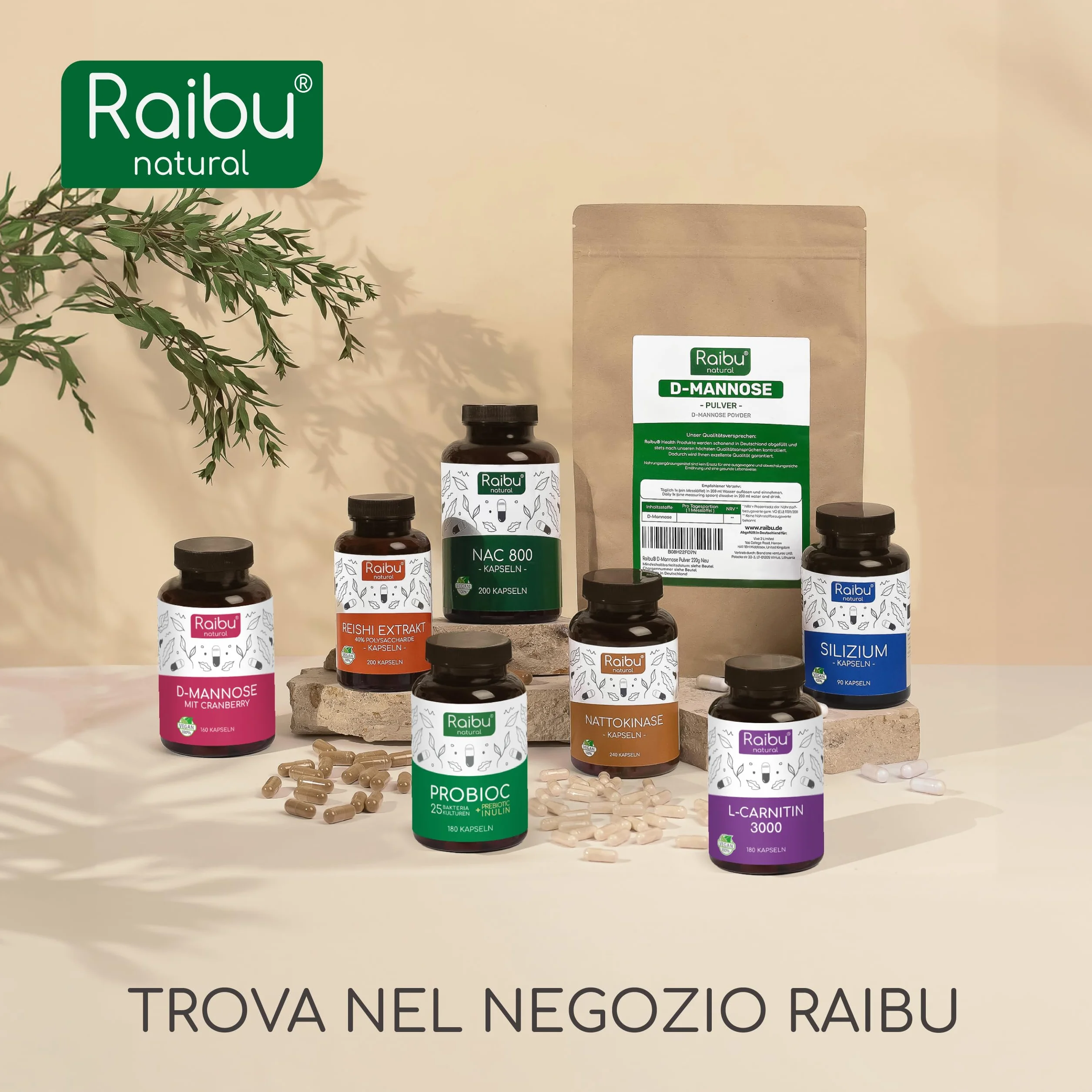 D-Mannosio PURO 2100mg con Mirtillo Rosso 160 Capsule Integratore per Vie Urinarie