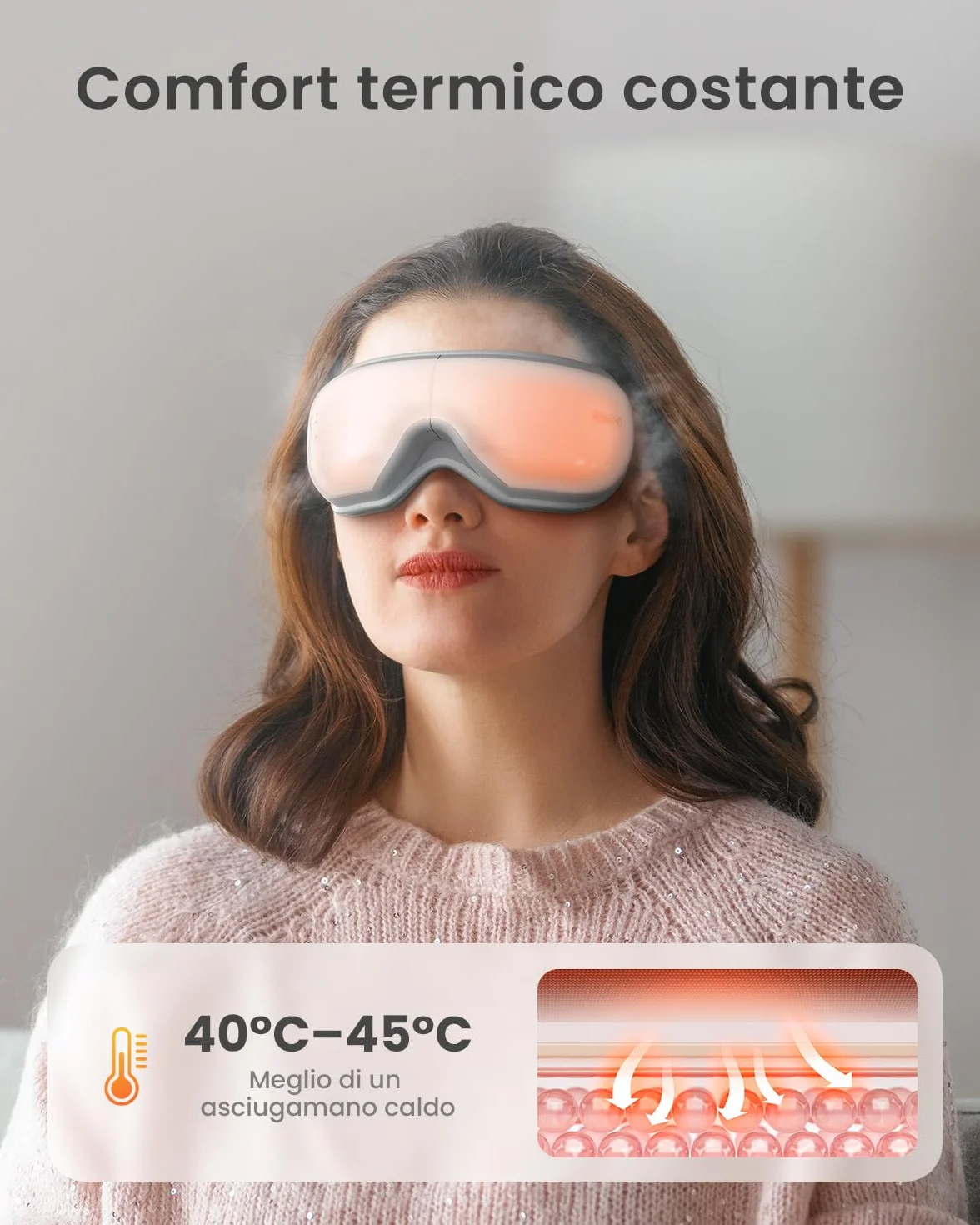 RENPHO Eyeris 1 - Massaggiatore per gli occhi con calore e telecomando, Maschera occhi con musica Bluetooth per l'emicrania, Relax e affaticamentoa, Regali per donne e uomini