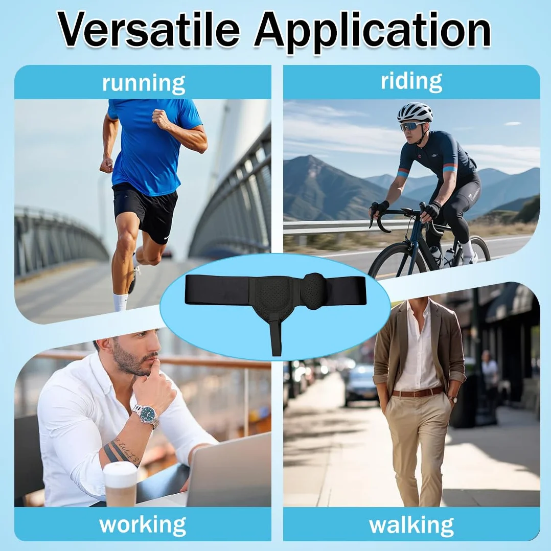 Supporti vita e addome,Confezione singola di cuscinetto per ernia, cintura di supporto post-operatoria regolabile, supporto inguinale per uomo.