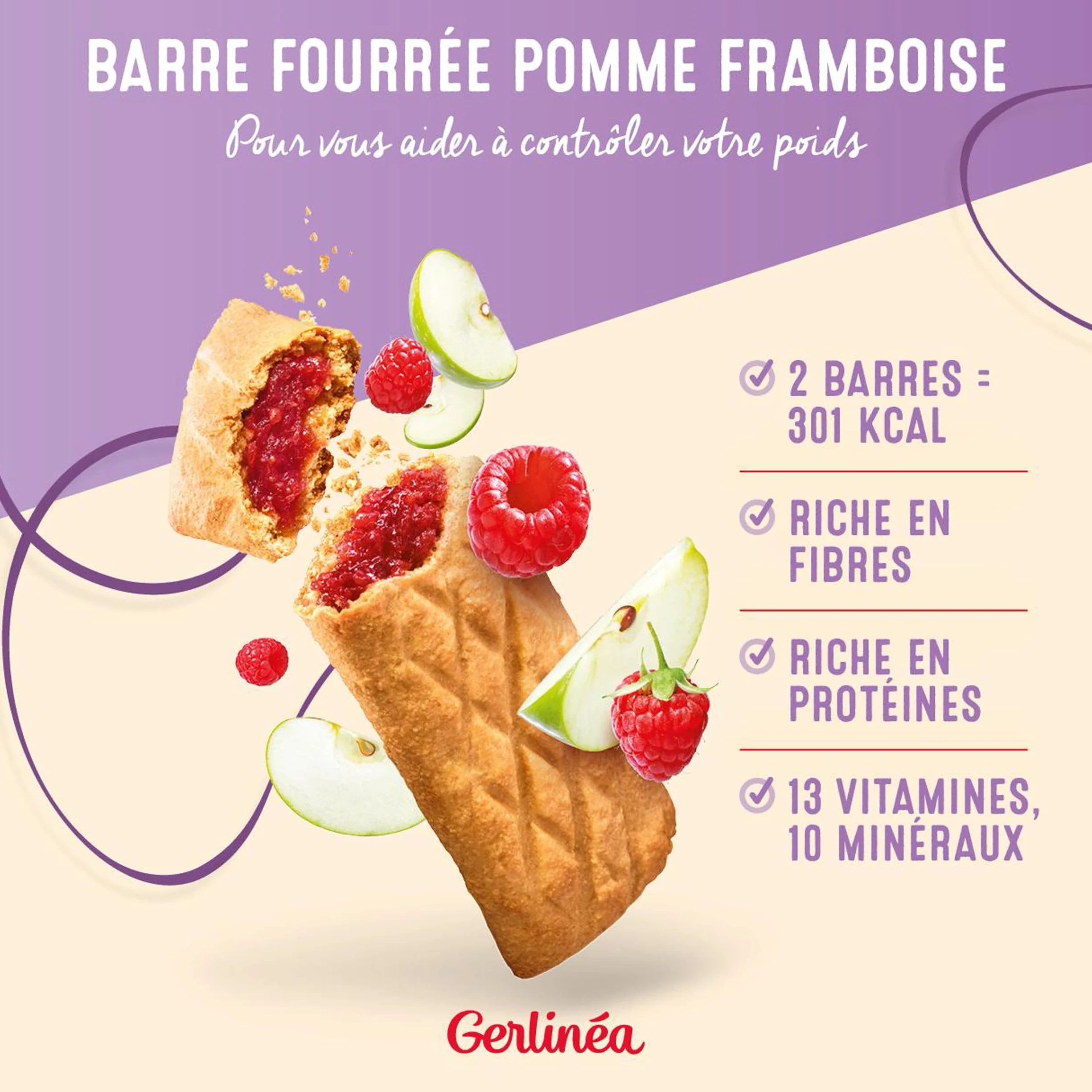 Gerlinea Barre mela lampone 360 g