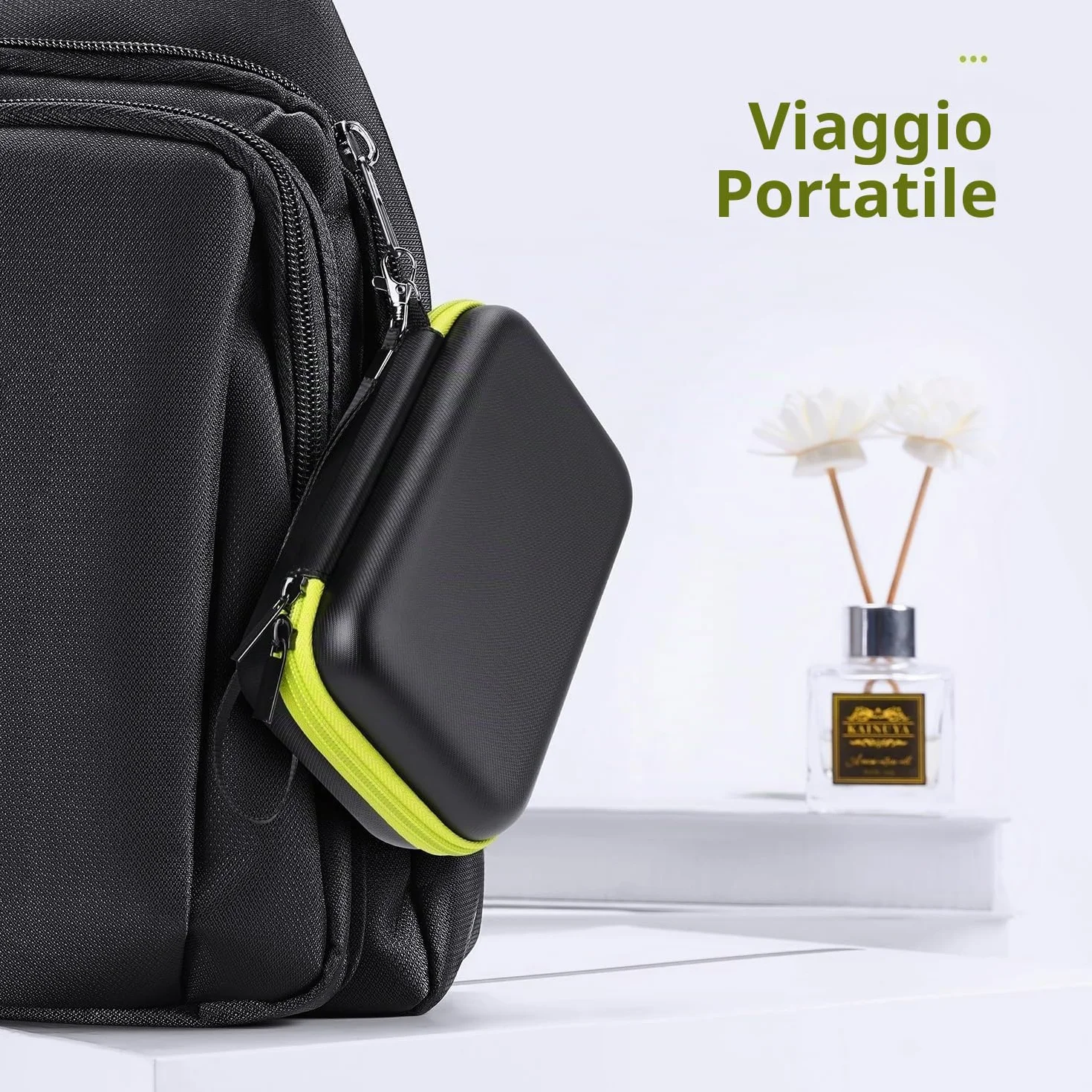 Yinke - Custodia per Philliips O Blade QP2530/30, QP2630/30, QP2520/30, QP2520/65 rasoio elettrico con spugna, custodia rigida da viaggio, colore: Verde One PC
