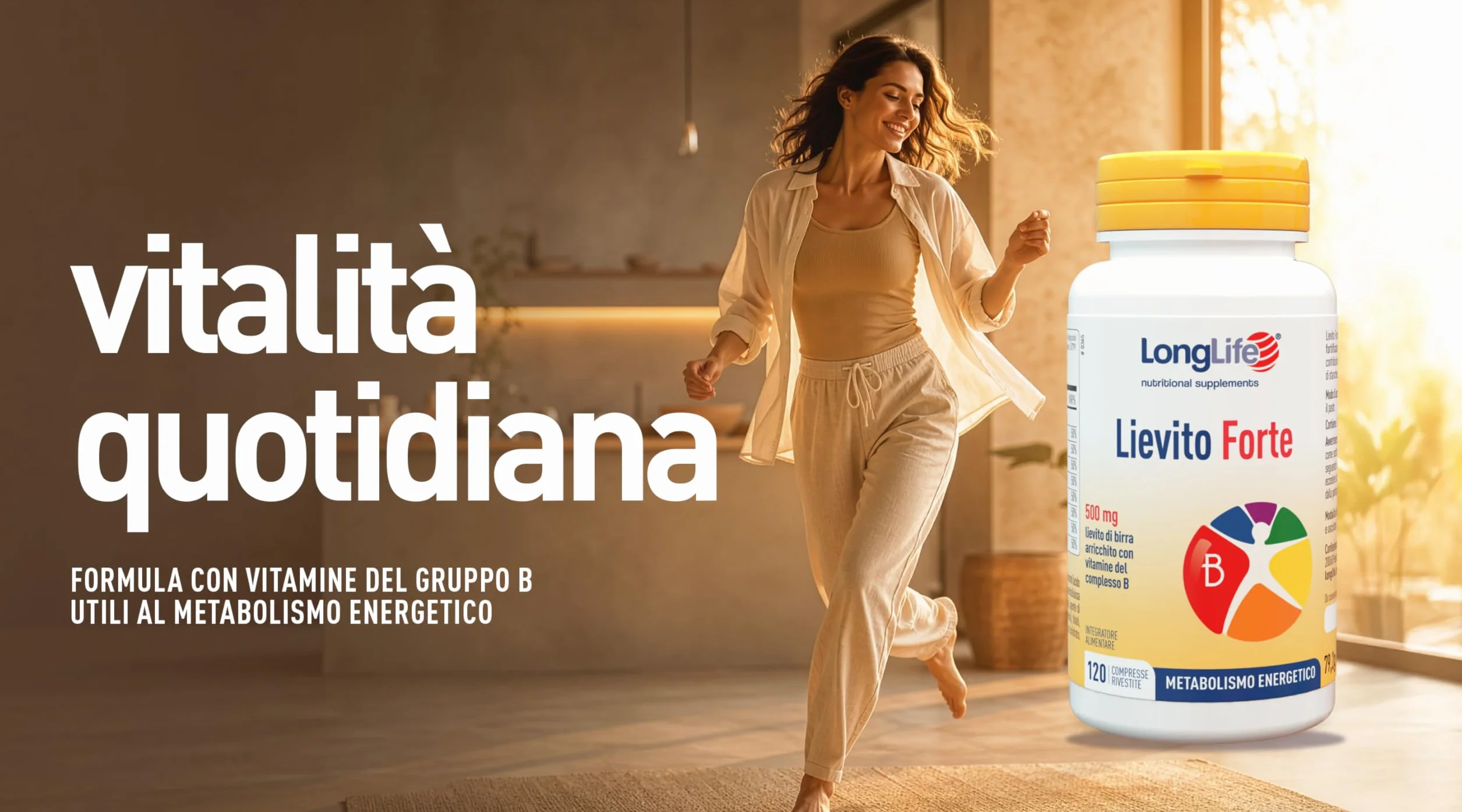 LongLife Lievito Forte Integratore di Lievito di Birra con Vitamine B 120 Compresse Vegano