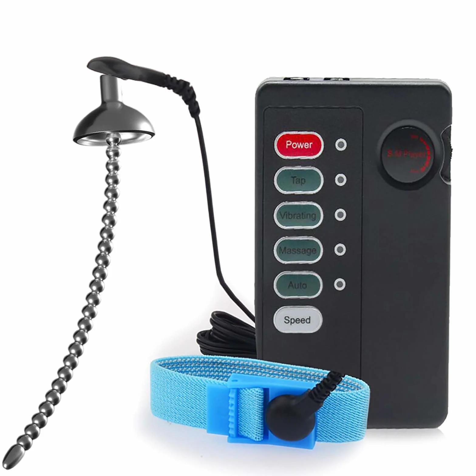 Asta sonora in acciaio inossidabile con copertura, anello di allenamento e controller, set di allenamento con perline speciali per uomo -D39IT (8mm)