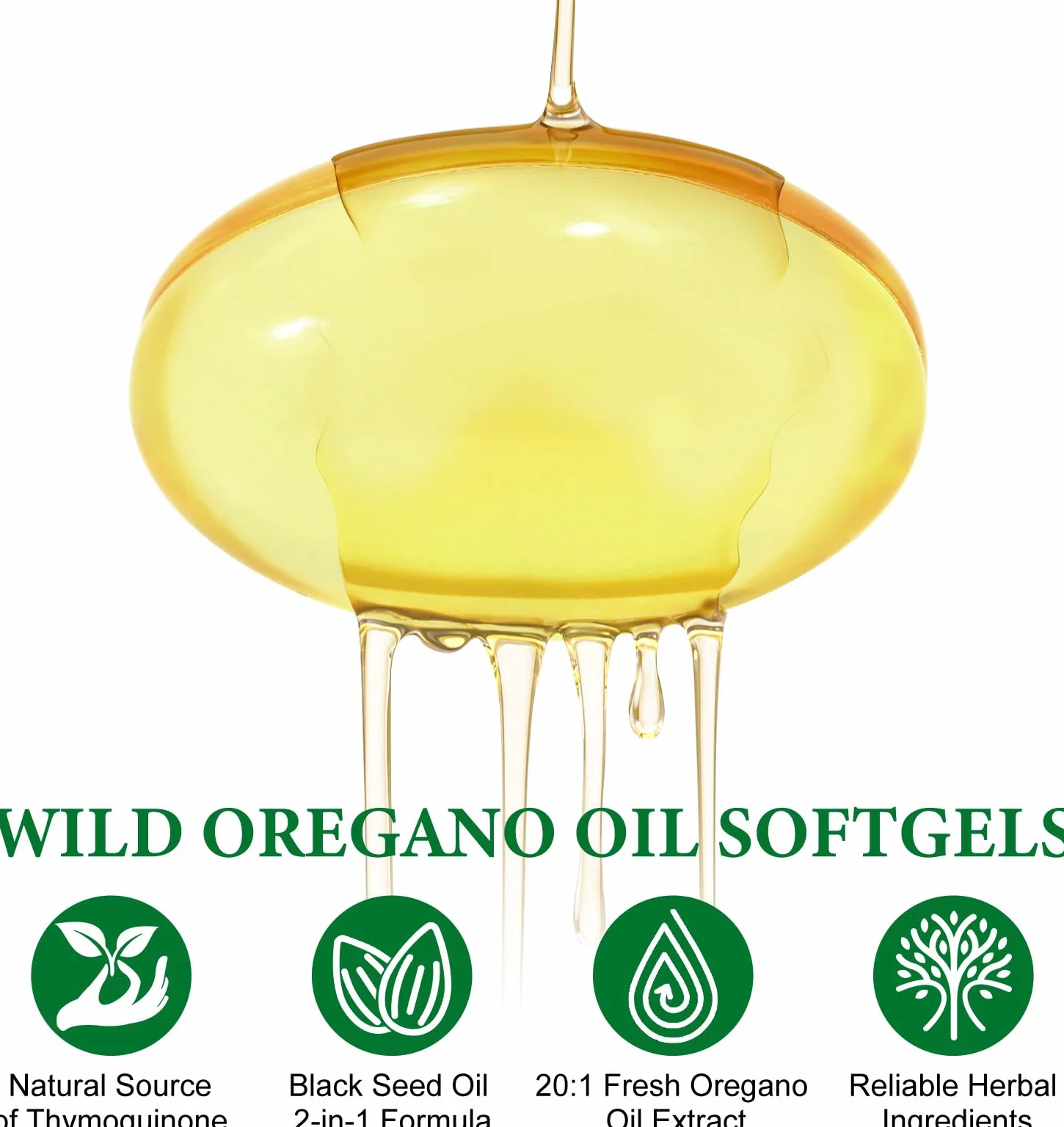 Olio di Origano Capsule 120 con Olio di Semi Neri, Supporto Immunitario