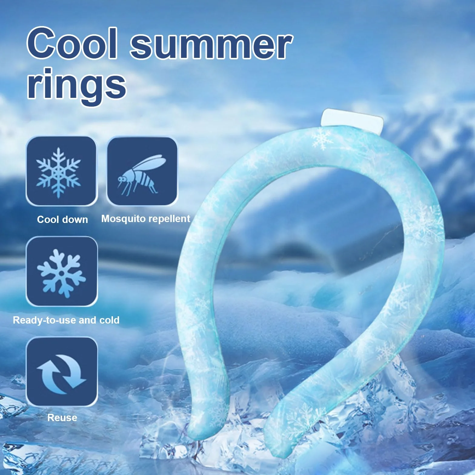 Tubo di Raffreddamento del Collo,Tubo di Ghiaccio del Collo Fisico 18°C Dispositivo di Raffreddamento, Reusable Cooling Ring, Raffreddatore Veloce