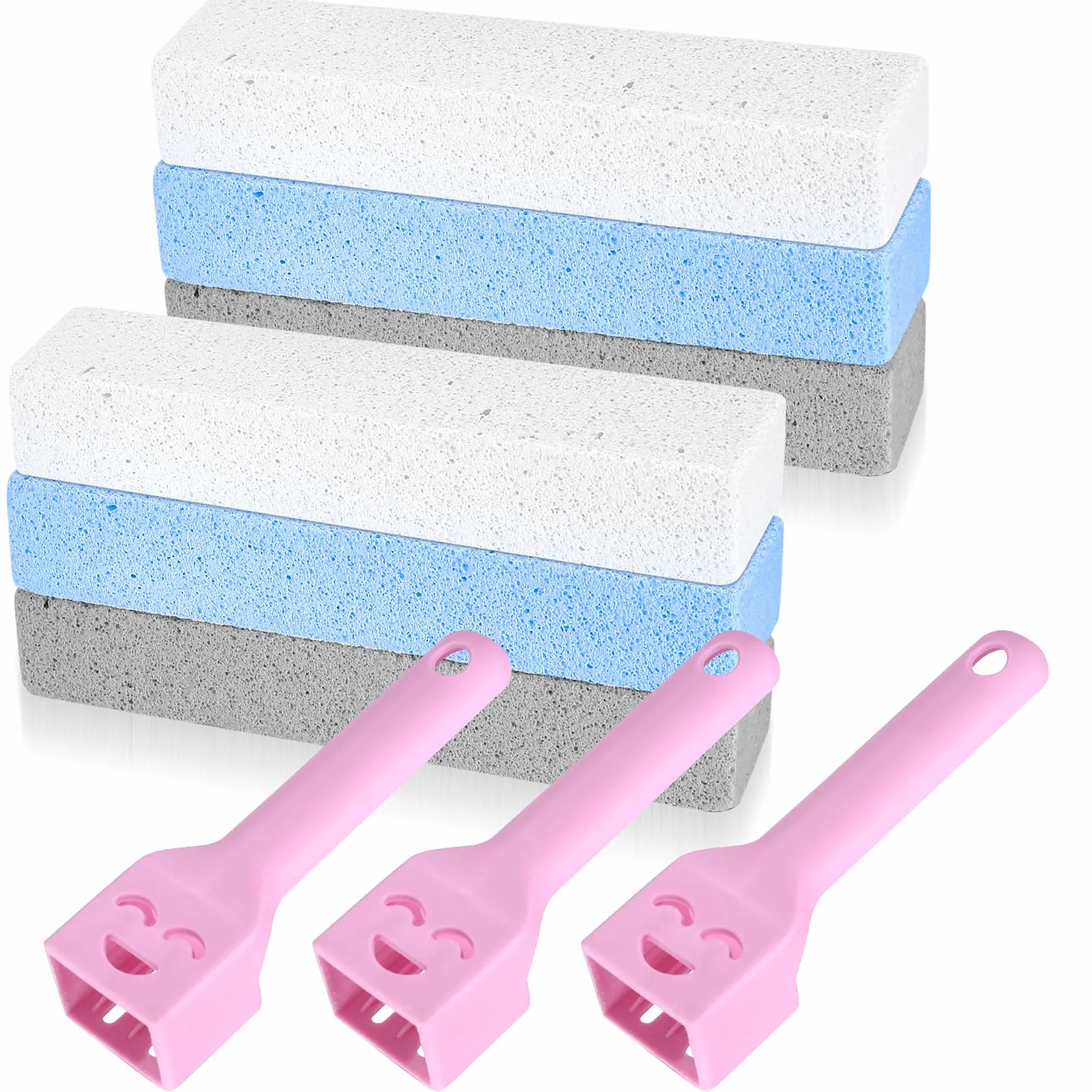 Pietra Pomice per Pulizia WC 6 Pezzi con Manico, Blocco Rimuove Macchie per WC, Cucine, Docce
