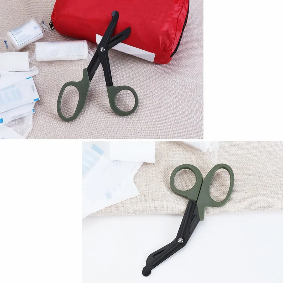 Forbici Mediche in Acciaio Inossidabile EMT per Kit Pronto Soccorso da Viaggio (Verde Scuro)