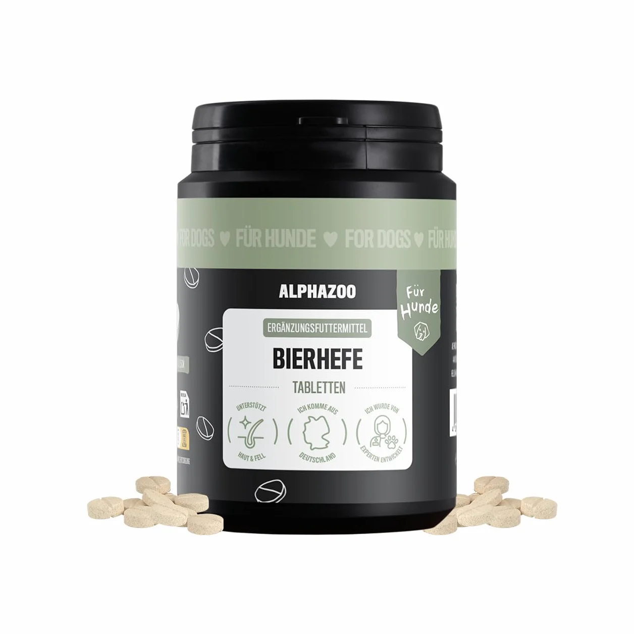 Alphazoo Lievito di Birra Cane 120 Compresse per Pelo Lucido e Pelle Vitale